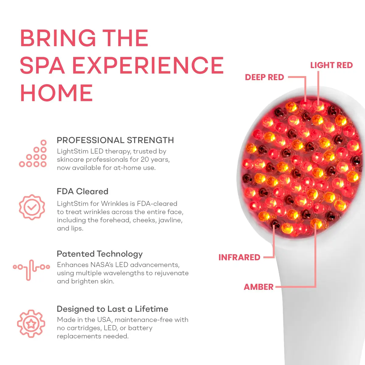LightStim for Wrinkles LED Red Light Therapy with 72 LEDs | FDA Cleared Anti-Aging Device - view 5