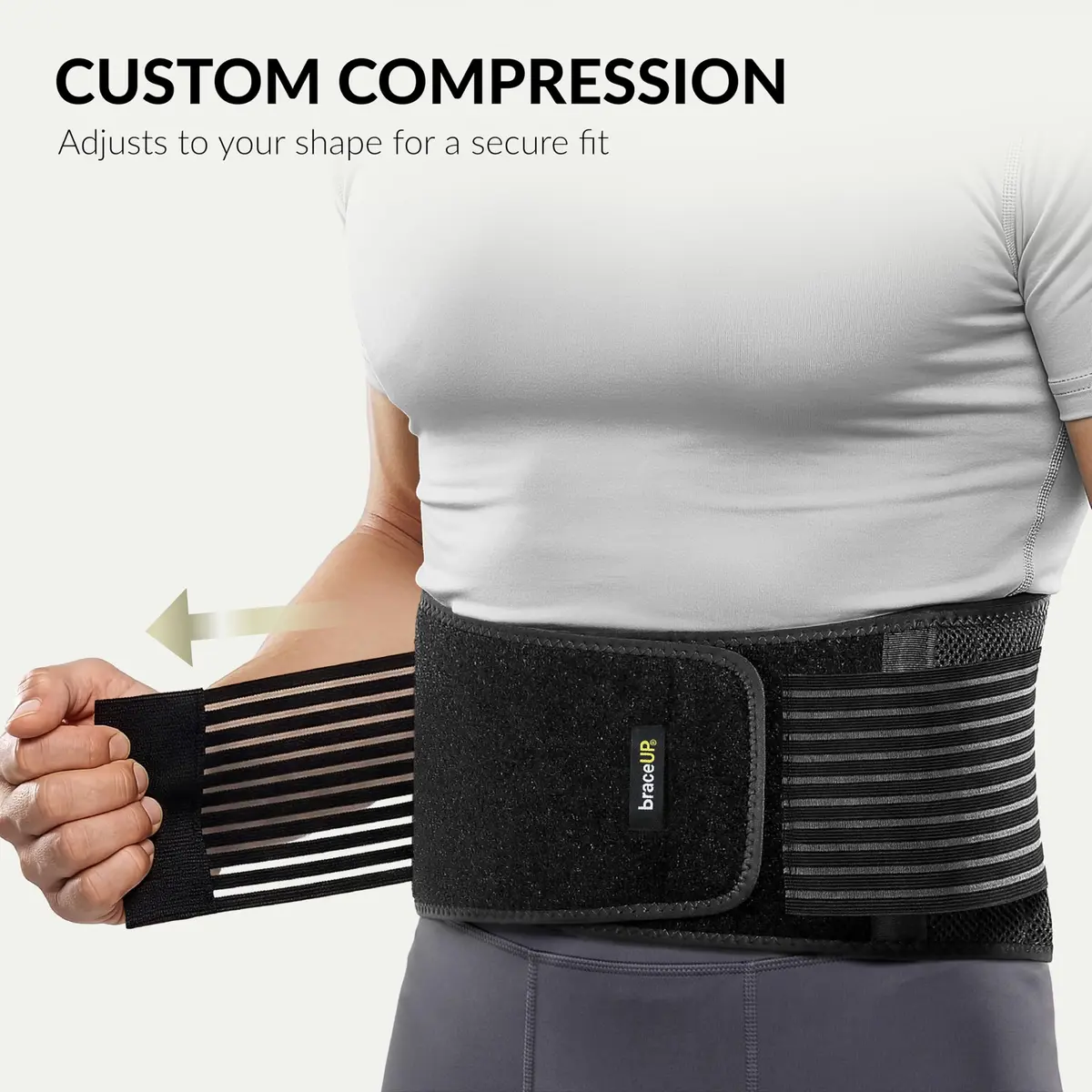 BraceUP Back Support Belt for Men and Women - Breathable Waist Lumbar Support for Sciatica, Herniated Disc, Scoliosis (XXL) | Full Range of Movement - view 3