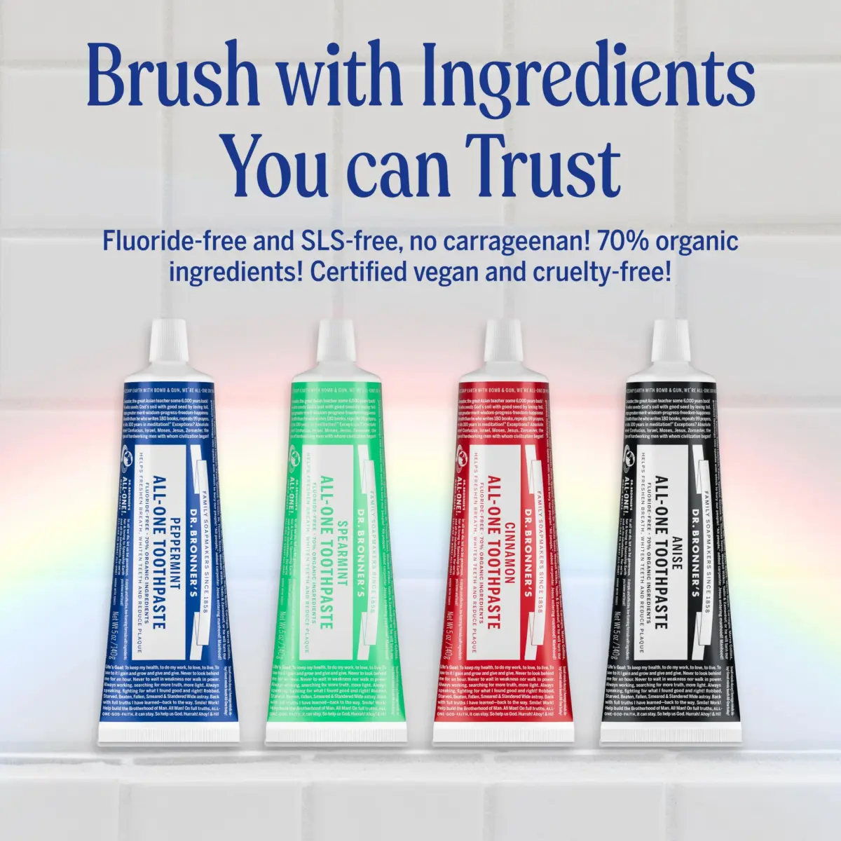 Dr. Bronner's All-One Toothpaste Variety Pack 15oz (5oz Each) | Fluoride-Free & Organic Formula for Sensitive Teeth - view 6