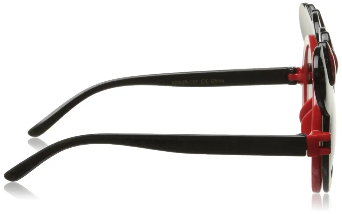 EHH Kids Mouse Ear Round Flip Out Sunglasses (Black/Red Bows) | UV400 Protection for Children 3-8 - view 3