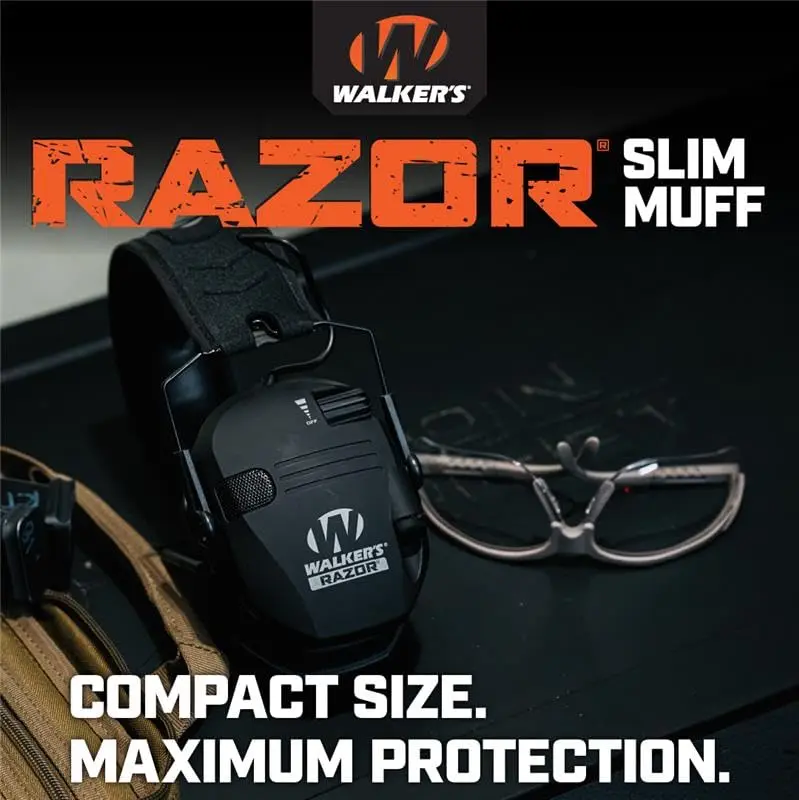Walker's Razor Slim Electronic Earmuffs with 23dB NRR | Brown, Unisex Adult, Pack of 1 - view 5