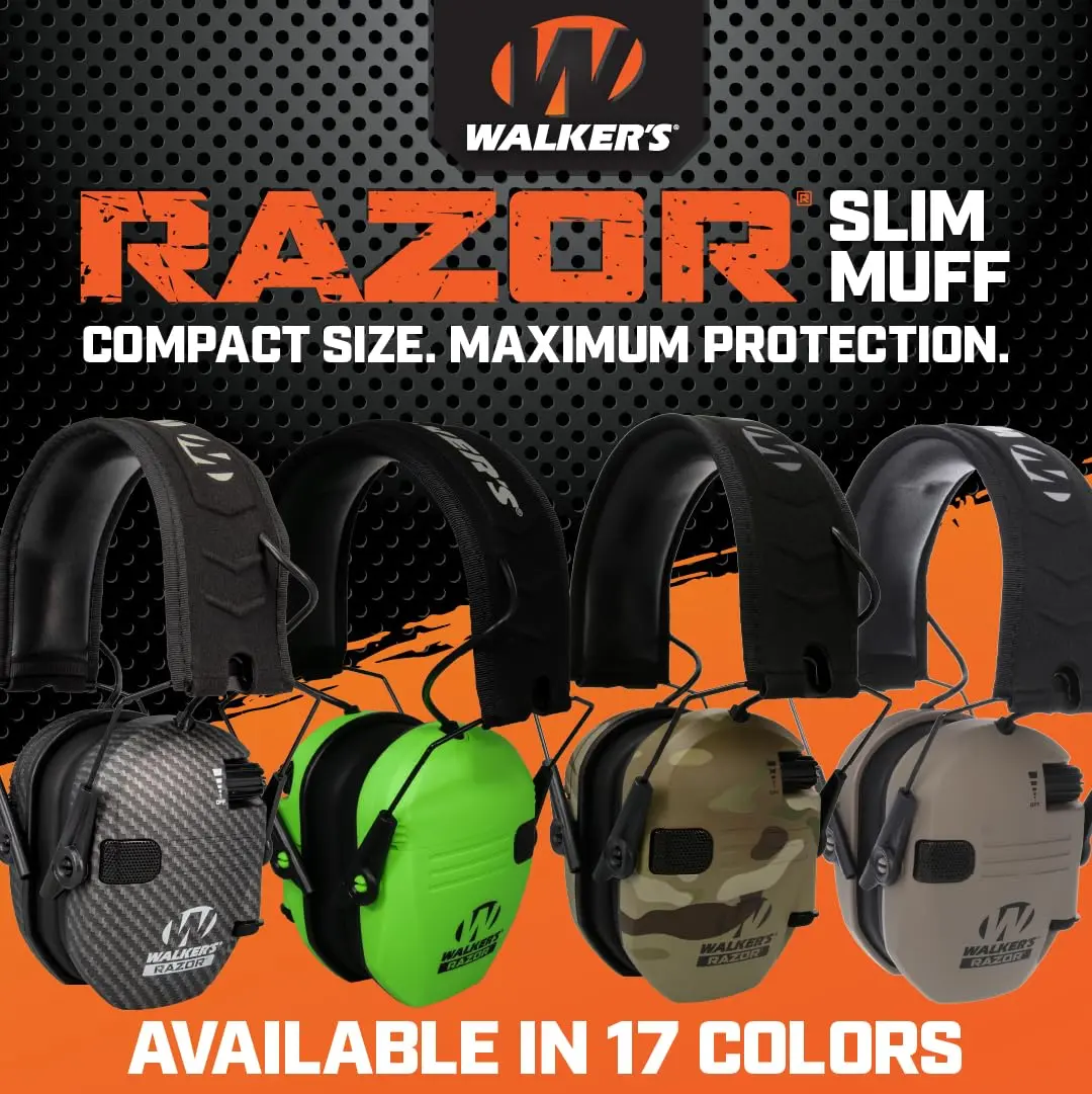 Walker's Razor Slim Electronic Earmuffs with 23dB NRR | Brown, Unisex Adult, Pack of 1 - view 7