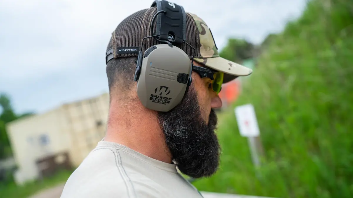 Walker's Razor Slim Electronic Earmuffs with 23dB NRR | Brown, Unisex Adult, Pack of 1 - view 3