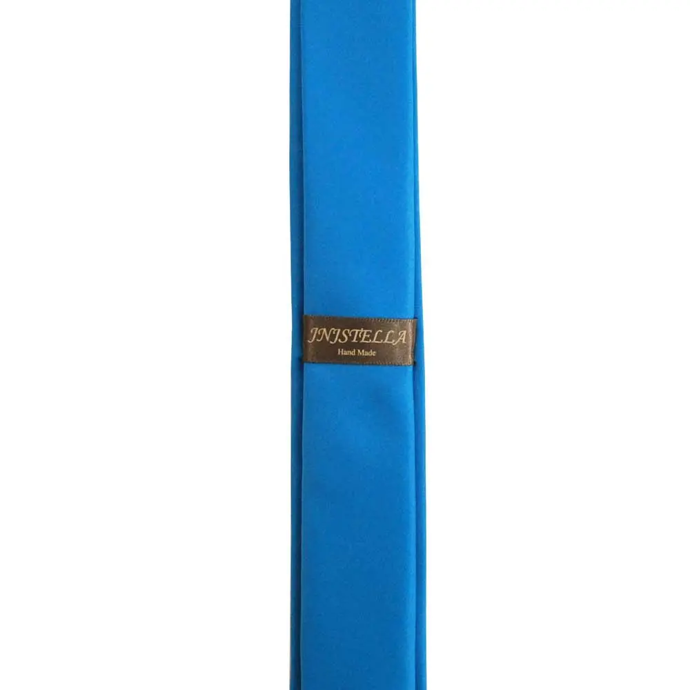 JNJSTELLA Skinny Tie 2" Solid Blue | Classic Slim Necktie for Men - view 2