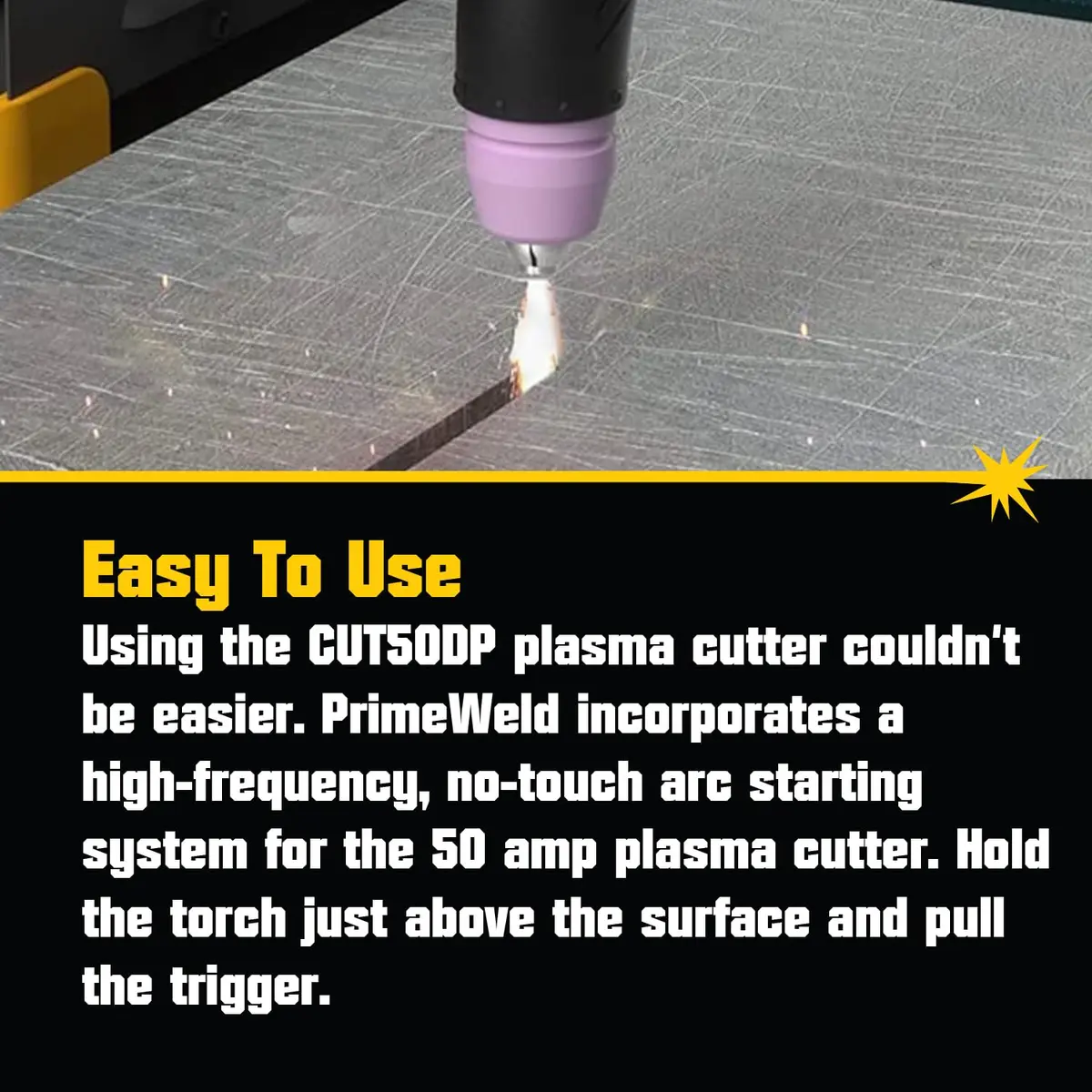 PrimeWeld Plasma Cutter 50A | Non-Touch Pilot Arc, Dual-Voltage, Portable 1/2" Cut - view 4