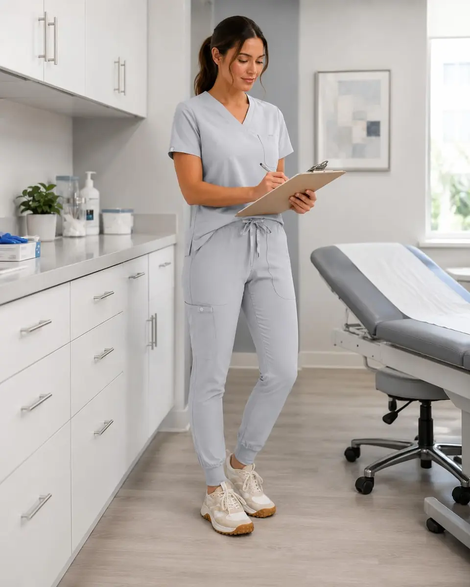 Med Couture Touch Jogger Scrub Pants for Women | 5 Pockets, Mid Rise, Lightweight, Stretch - view 3