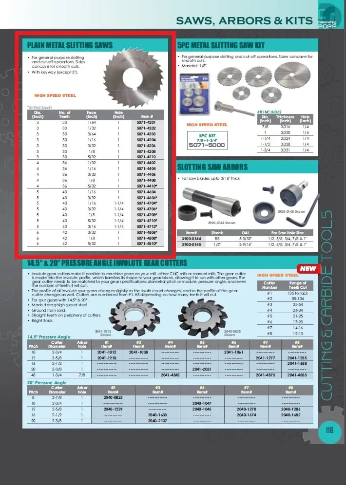 HHIP 5071-4402 1/32" X 4" High Speed Steel Plain Slitting Saw | Precise Metal Cutting Tool - view 3