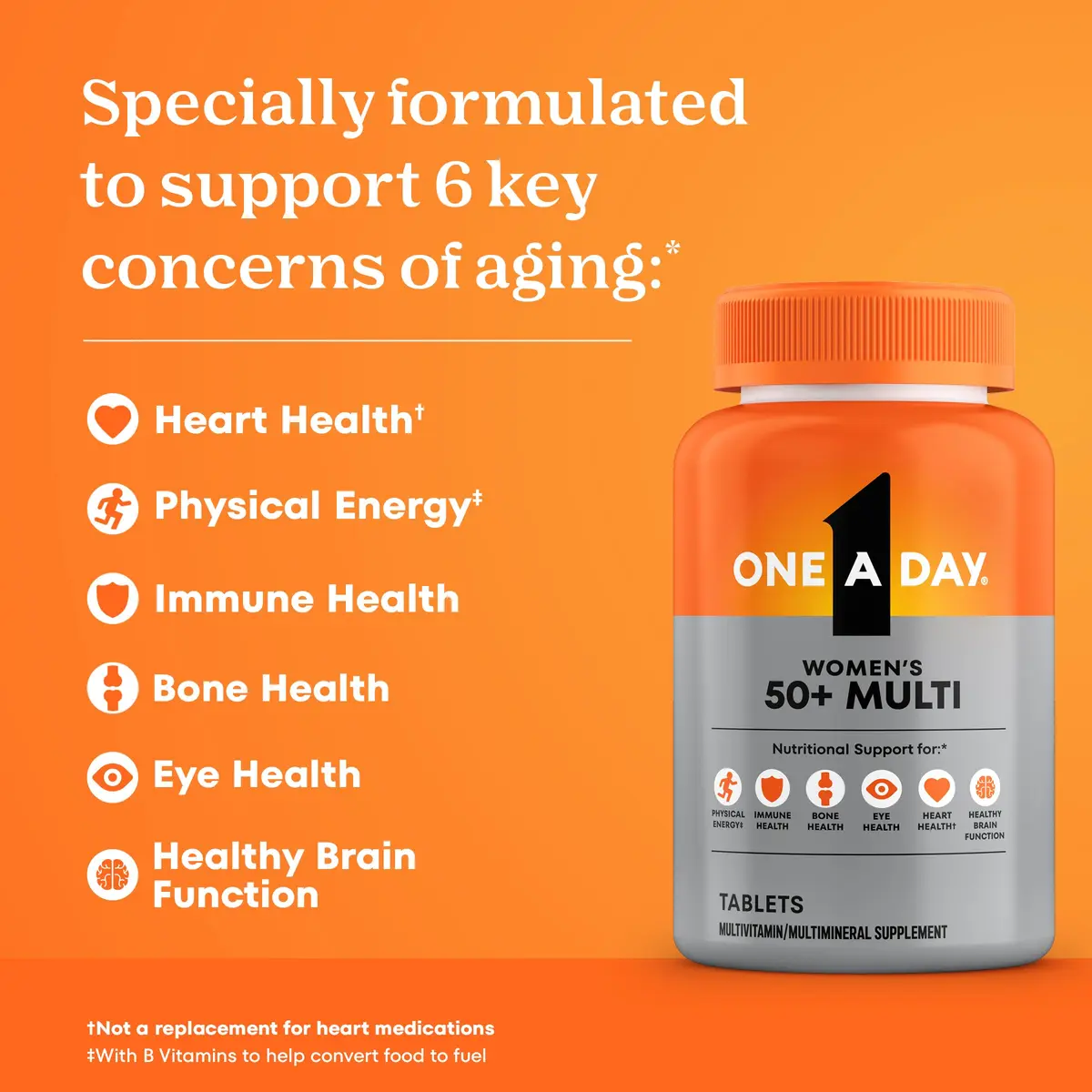 ONE A DAY Women’s Multivitamin 50+ Tablets | Supports Aging & Immunity - view 2
