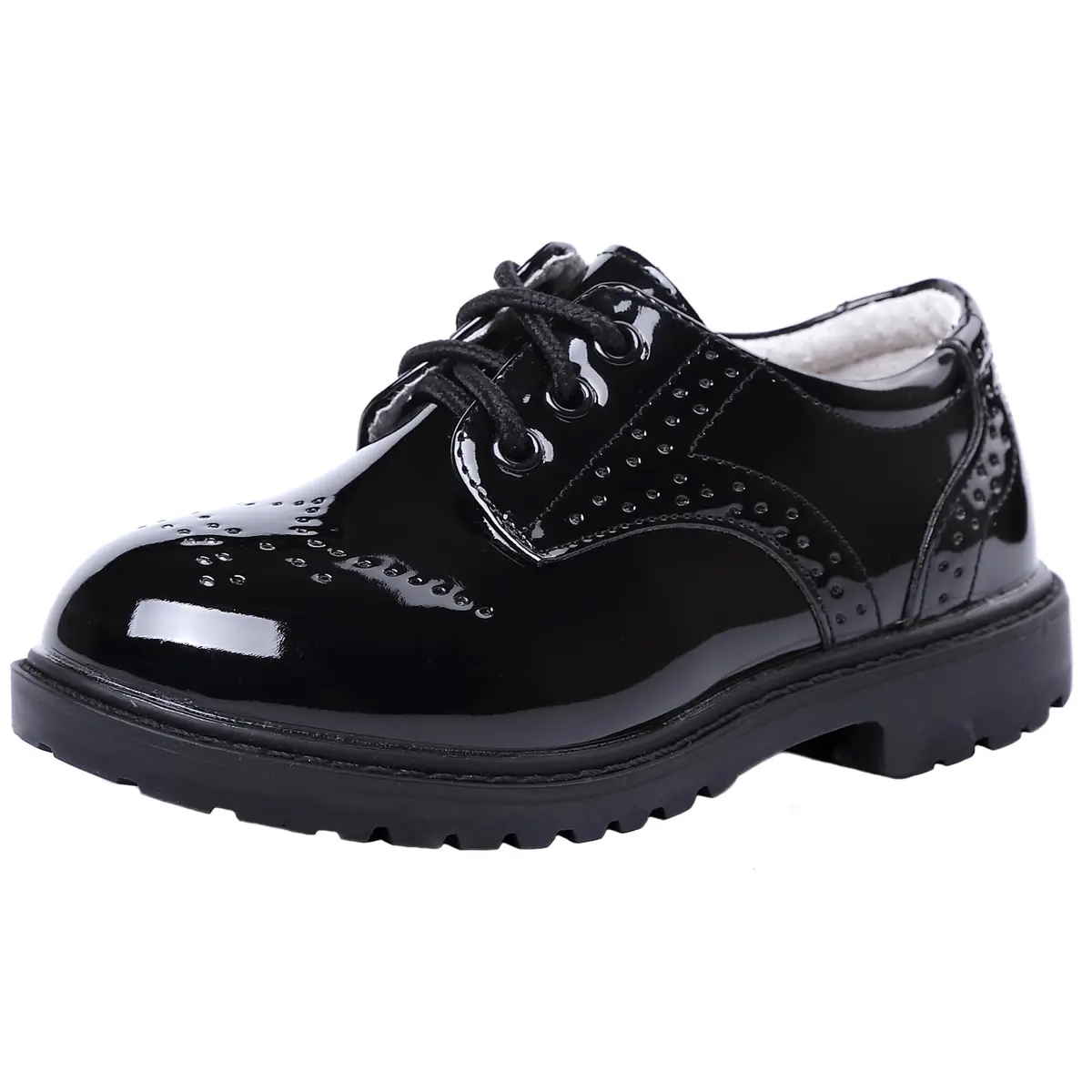 DADAWEN Children's Boy's Girl's Lace-Up School Uniform Shoes Comfort Oxford Dress Shoes (Toddler/Little Kid/Big Kid) Black US Size 5 M Toddler | Classic Oxford Style - main product image