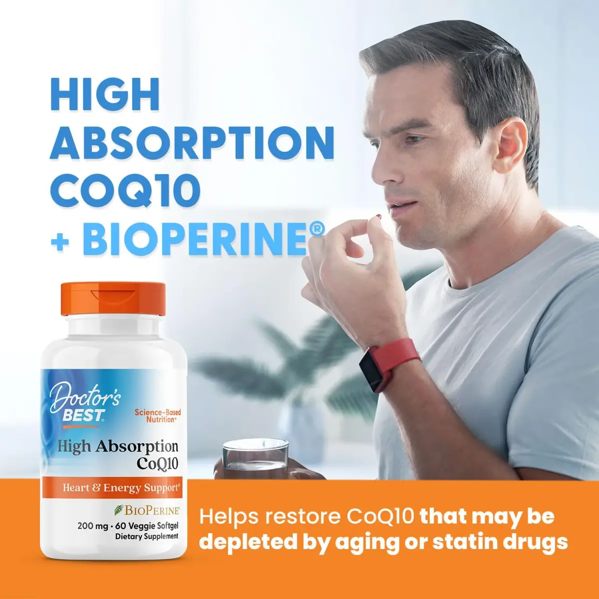 Doctor's Best High Absorption CoQ10 200mg with BioPerine, 60 Veg Softgels | Cellular Energy & Heart Health Support - view 4