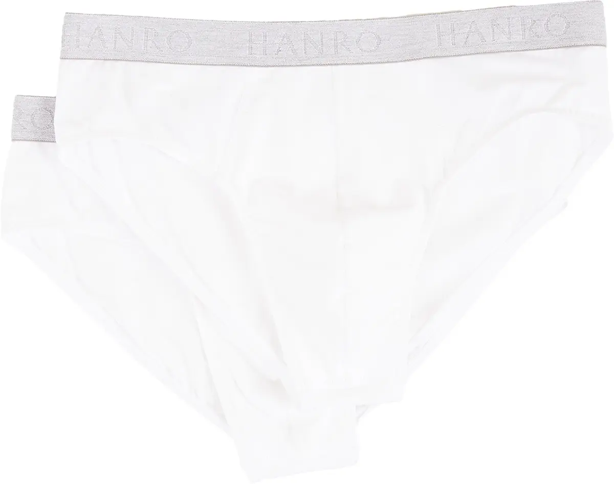 HANRO Cotton Essentials 2-pack Brief, White, Large | Snug fit, breathable comfort for daily wear - main product image