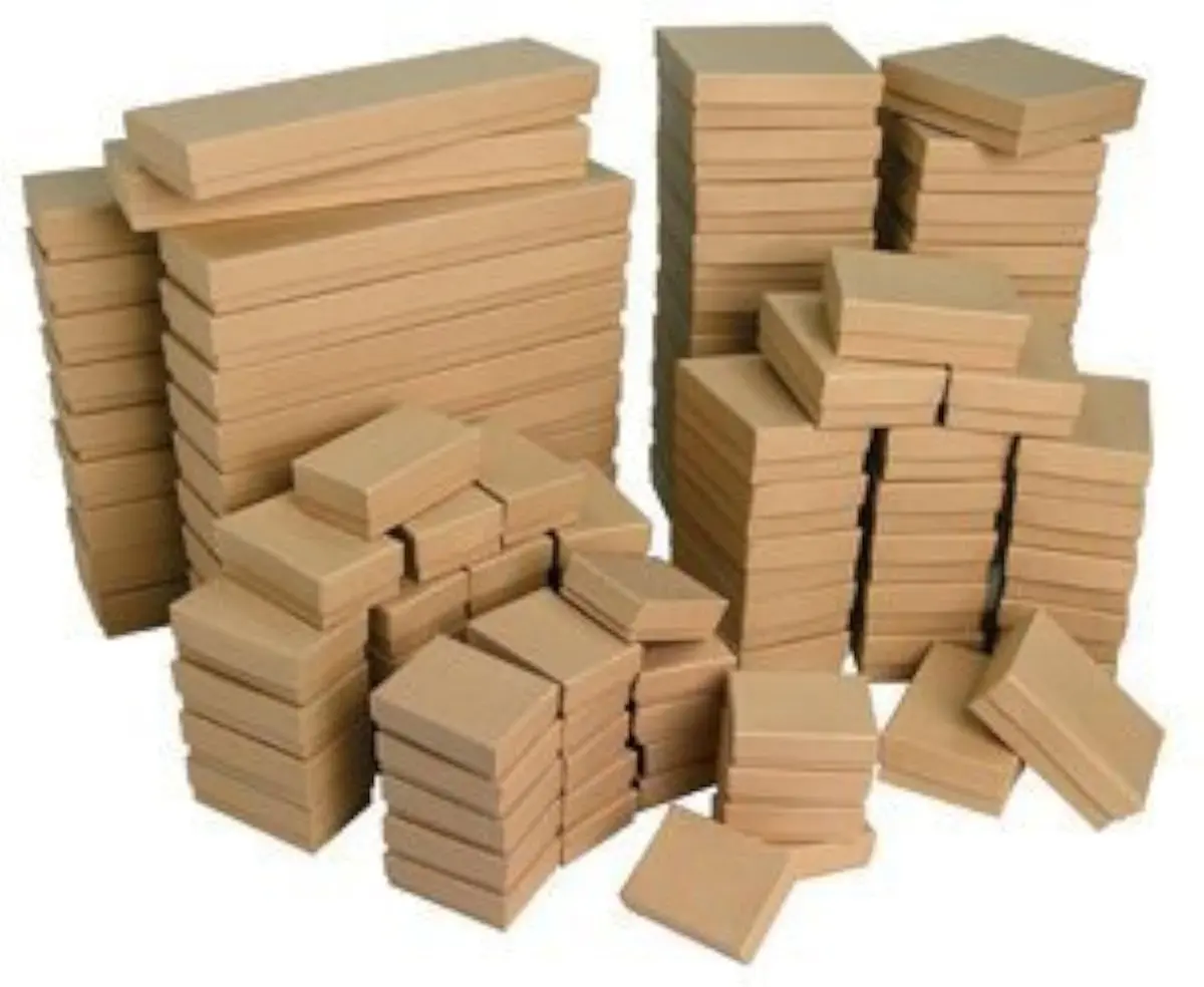 Belandaria Designs Jewelry Boxes 50 Assorted Kraft Cotton Filled Small Gift Boxes - main product image