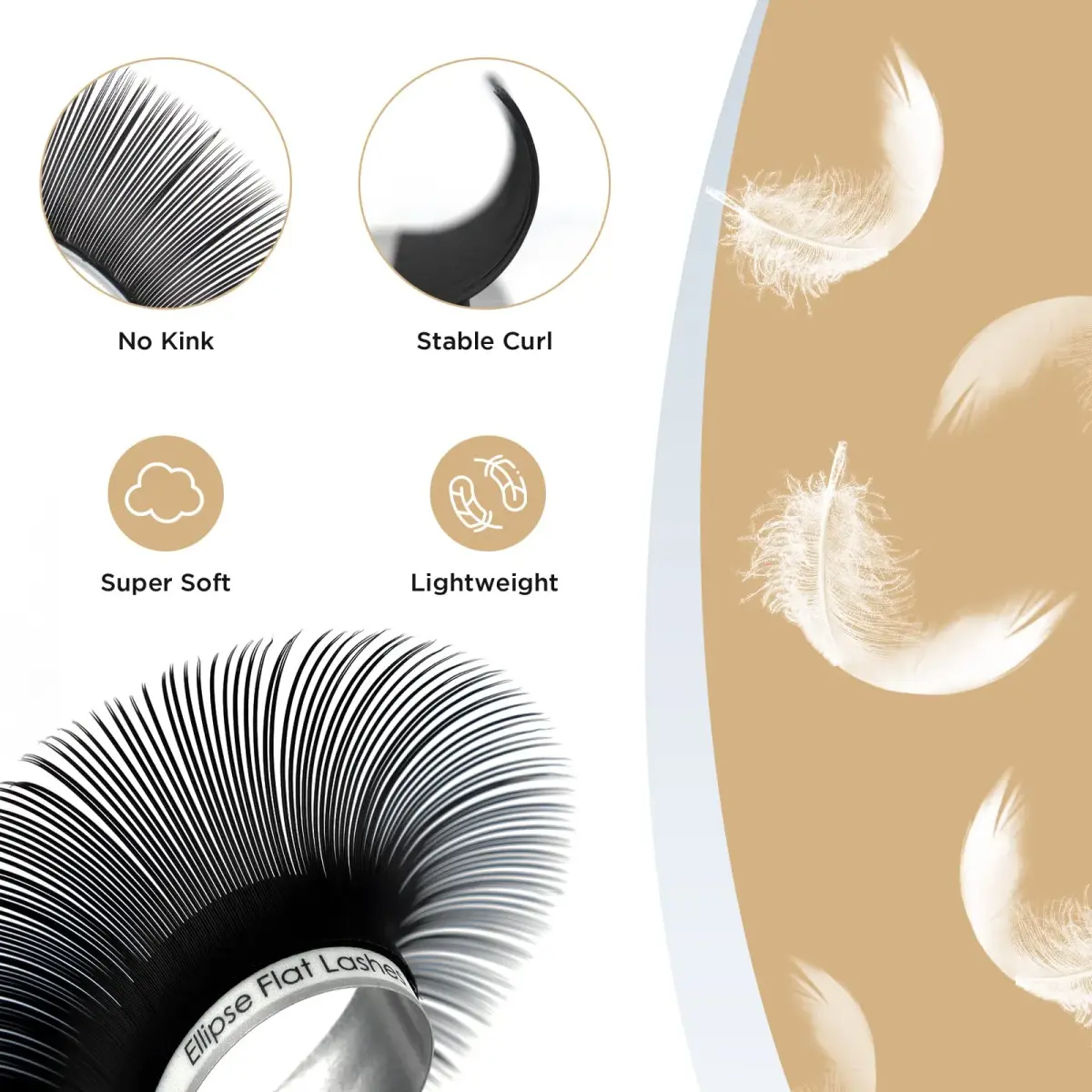 LASHVIEW 0.15mm C Curl 10mm Flat Ellipse Eyelash Extensions - Individual Lashes - view 2