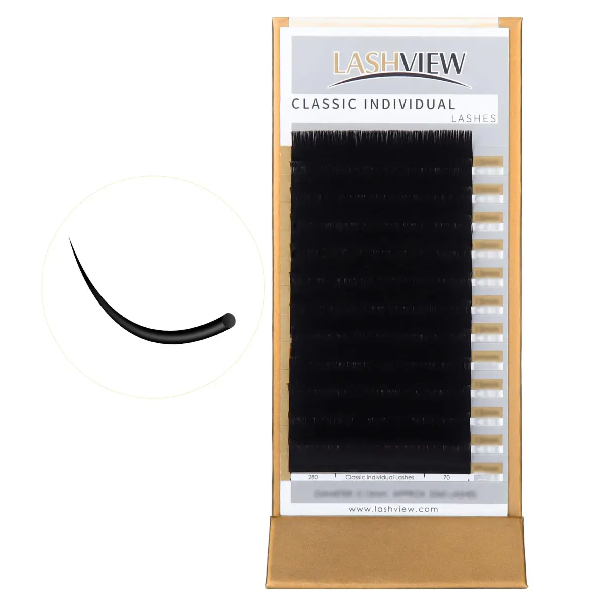 LASHVIEW 0.15mm C Curl 10mm Individual Eyelash Extensions - Natural Look - main product image