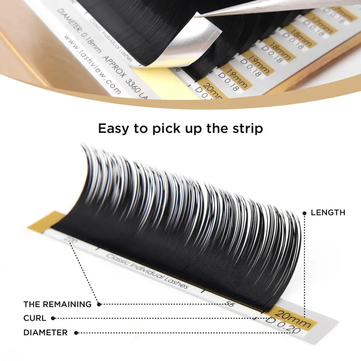 LASHVIEW 0.20 D Curl 12mm Silk Individual False Eyelashes | Natural Look - view 5