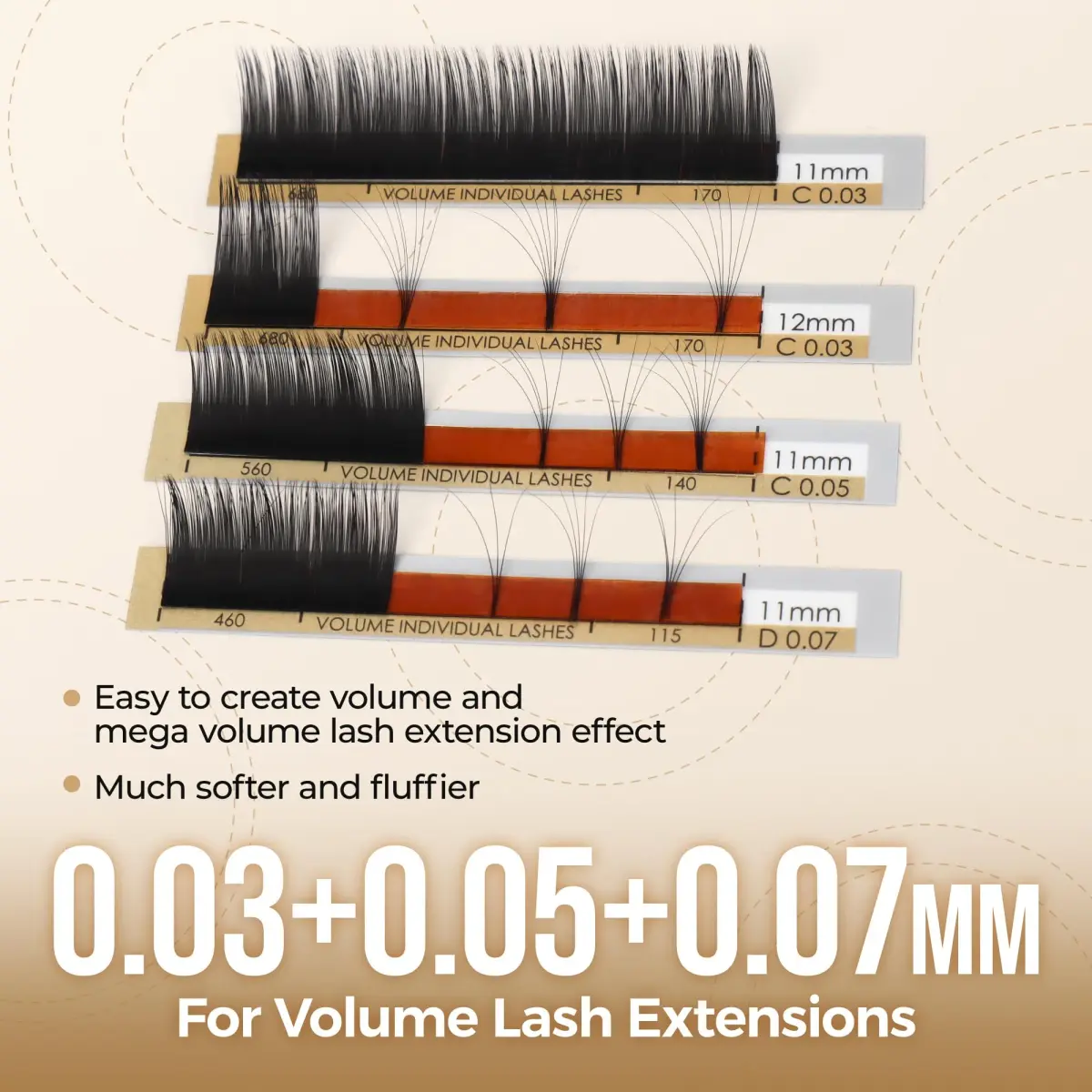 LASHVIEW 0.20 D Curl 12mm Silk Individual False Eyelashes | Natural Look - view 8