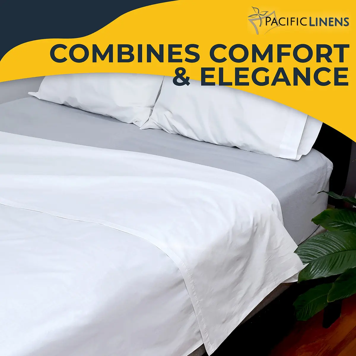 Pacific Linens Flat King Bed Sheets 200 TC Cotton | Wrinkle-Free, Durable & Easy Care (108 x 110) - view 6