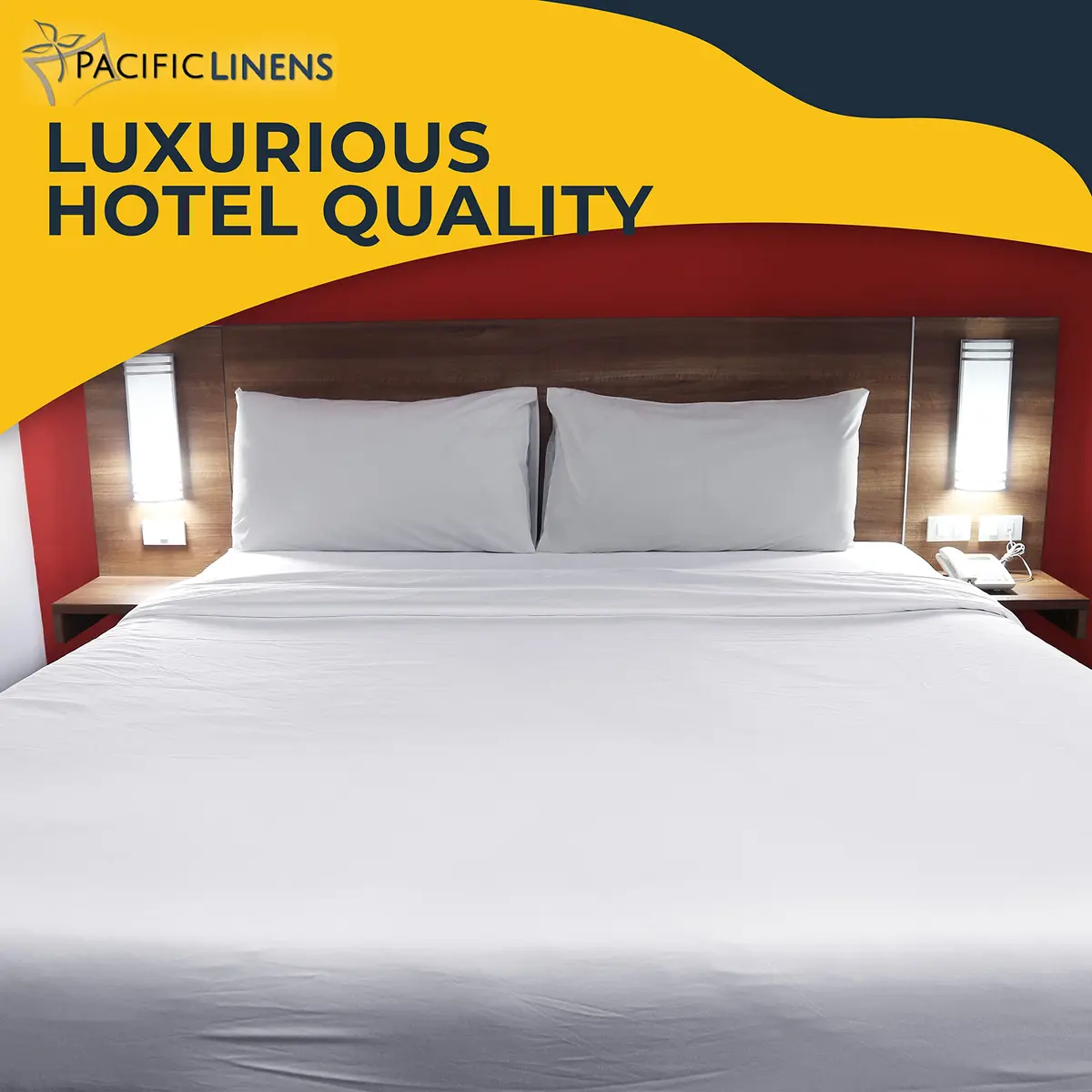 Pacific Linens Full Size Flat Bed Sheet | 200 Thread Count Cotton & Polyester Blend, Wrinkle-Free, Durable & Easy Care - view 3