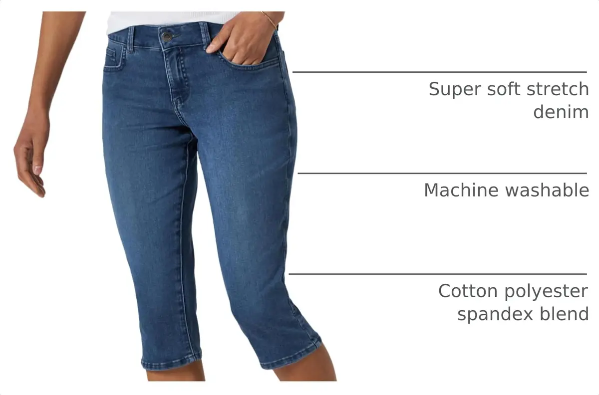 Riders Women's Ultra Soft Denim Capri Sedona 18 | Casual Comfort & Style - view 4