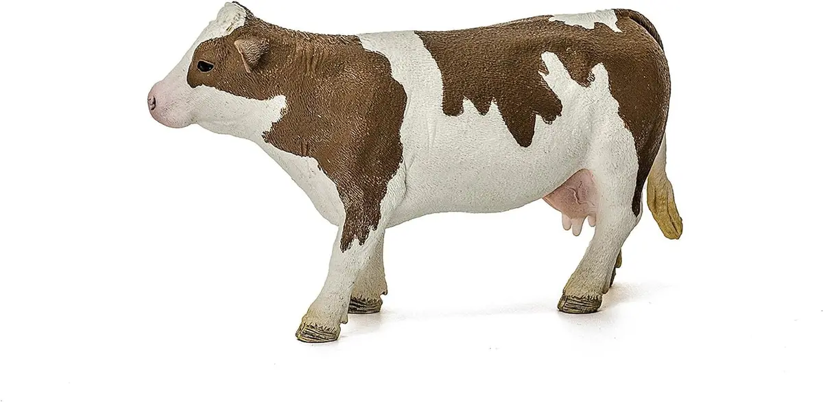 Schleich Simmental Cow Toy Figurine 7.6 cm (3 inch) | Realistic Farm Animal for Kids Ages 3+ - view 8