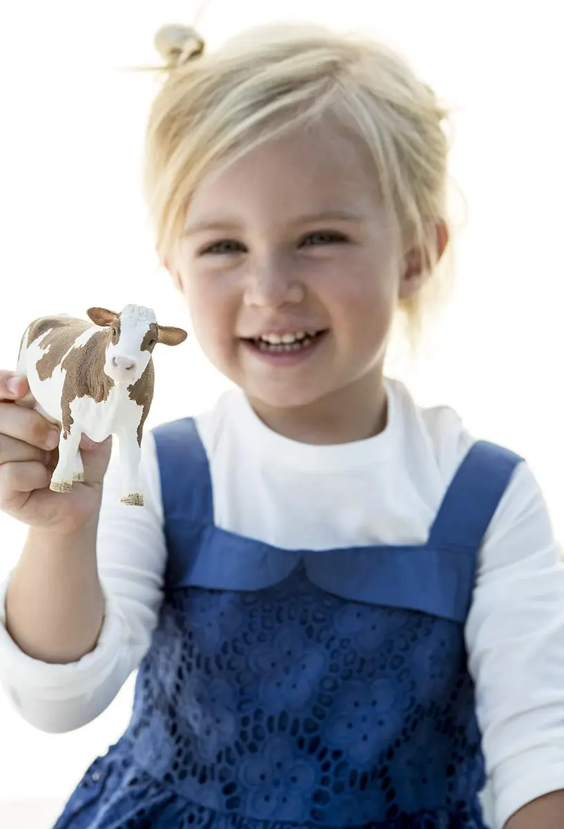 Schleich Simmental Cow Toy Figurine 7.6 cm (3 inch) | Realistic Farm Animal for Kids Ages 3+ - view 3