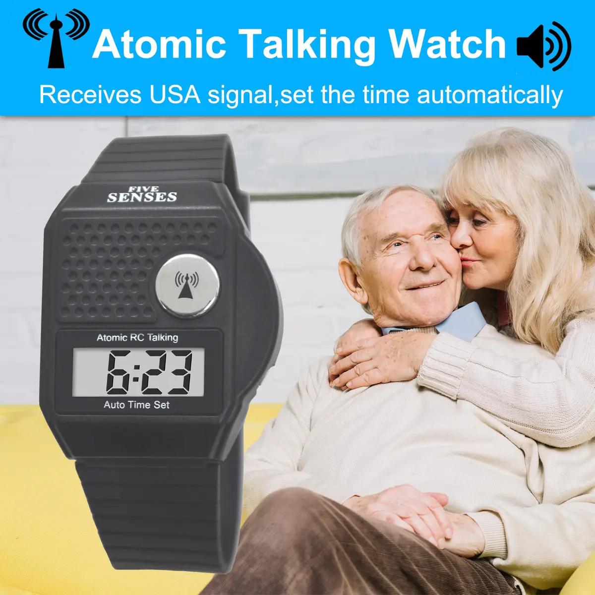 FIVE SENSES Atomic Talking Watch for Seniors & Visually Impaired | Self-Setting, Loud Voice, Easy to Use - view 7