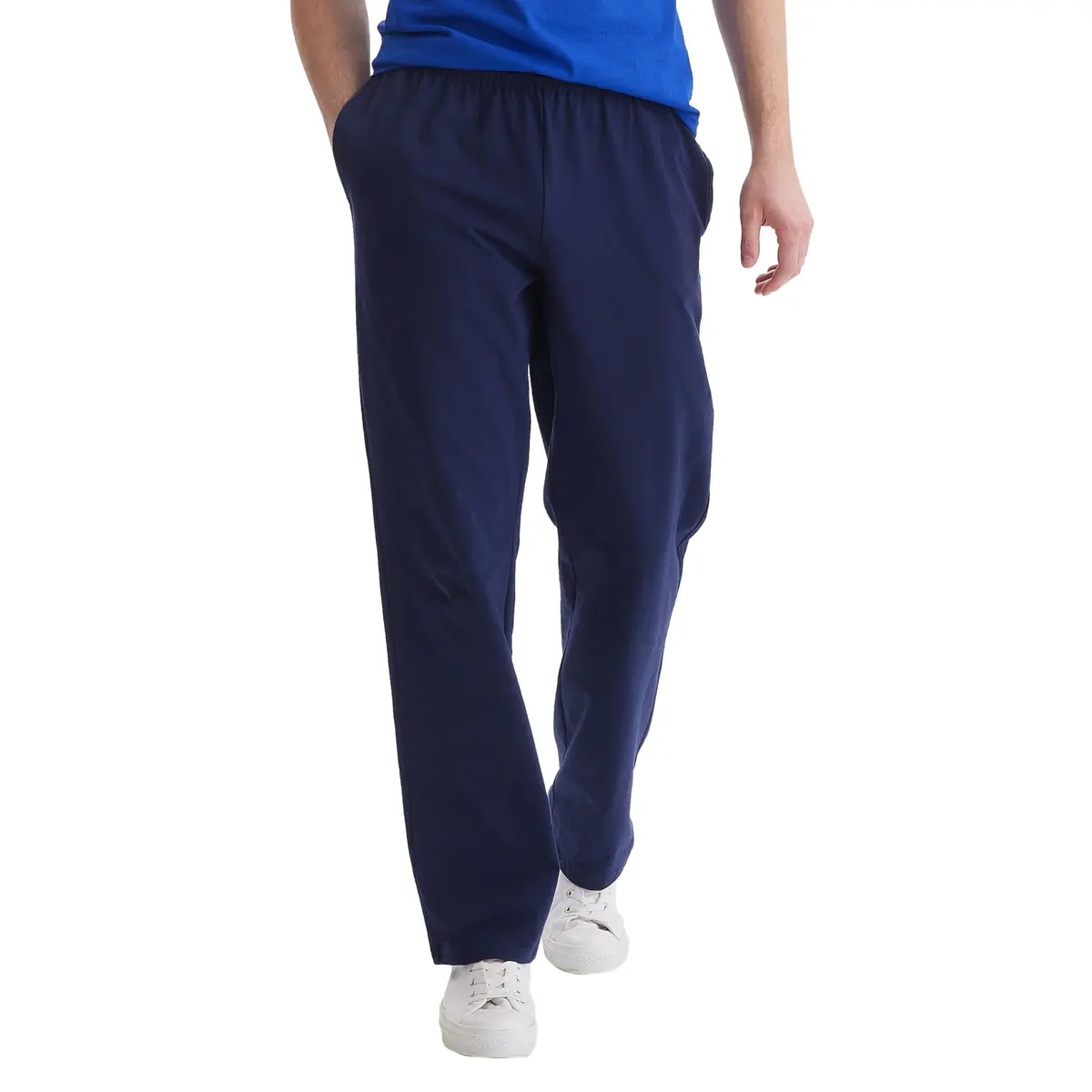 Hanes Essentials Sweatpants Men’s Cotton Jersey Pants with Pockets 33” Navy Large - main product image
