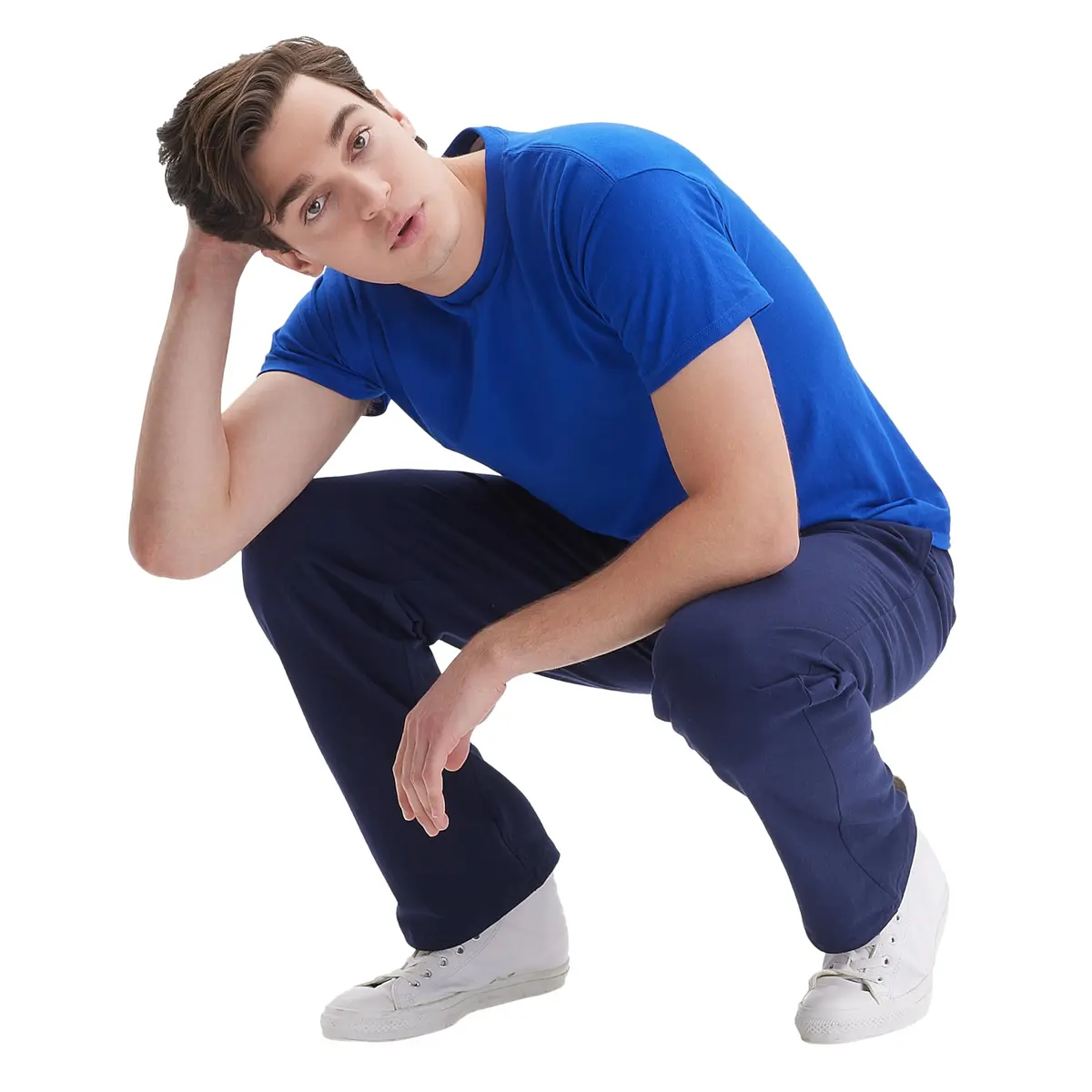 Hanes Essentials Sweatpants Men’s Cotton Jersey Pants with Pockets 33” Navy Large - view 6