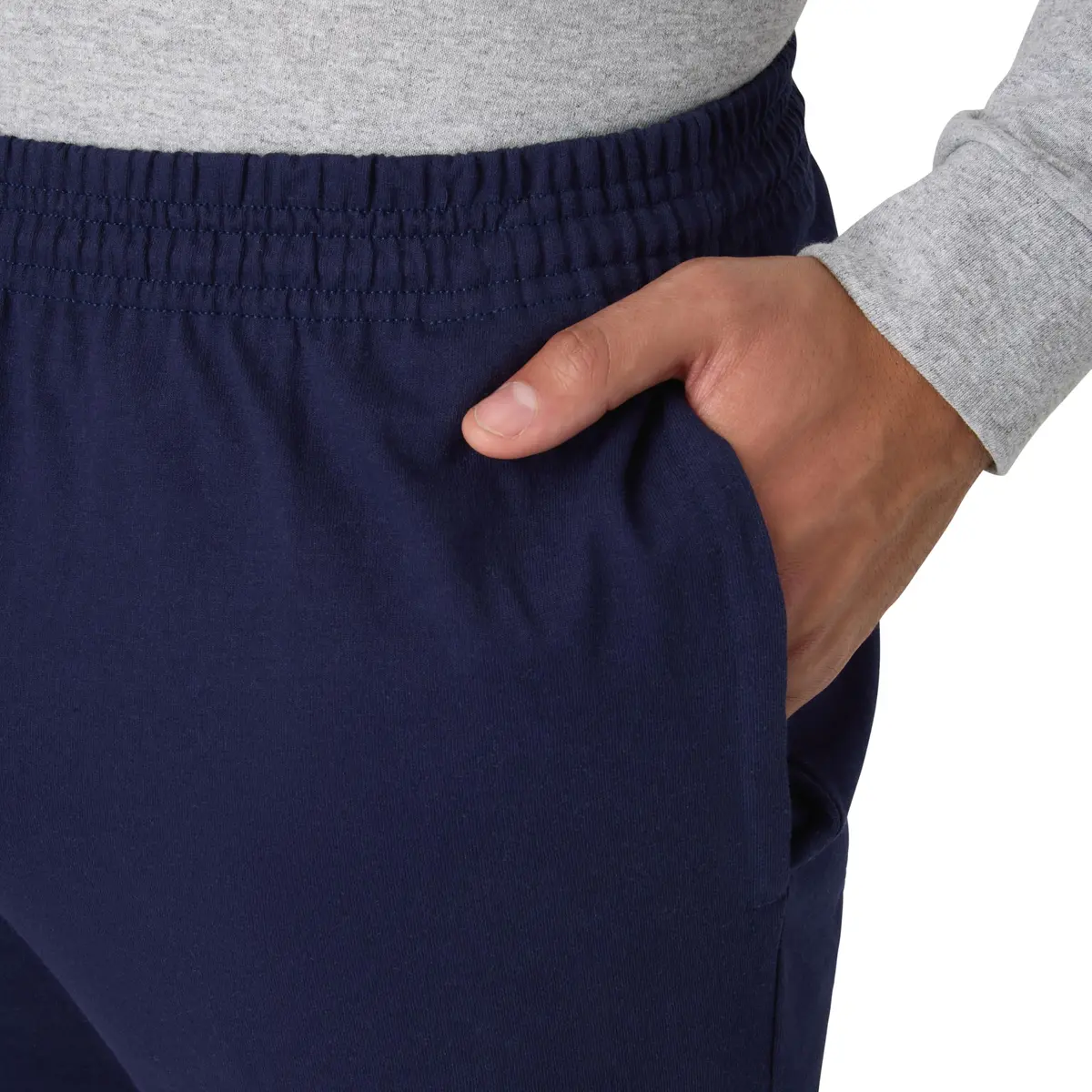 Hanes Essentials Sweatpants Men’s Cotton Jersey Pants with Pockets 33” Navy Large - view 3