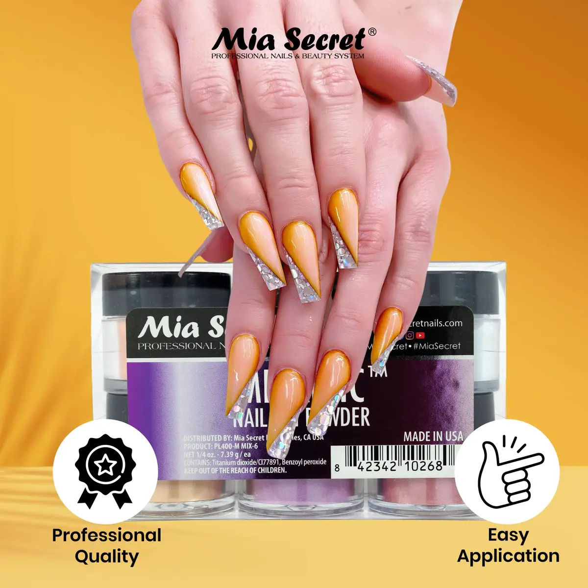 Mia Secret Metallic Nail Acrylic Powder Set of 6 | Salon-Quality, Long-Lasting Finish (70-120 chars) - view 6