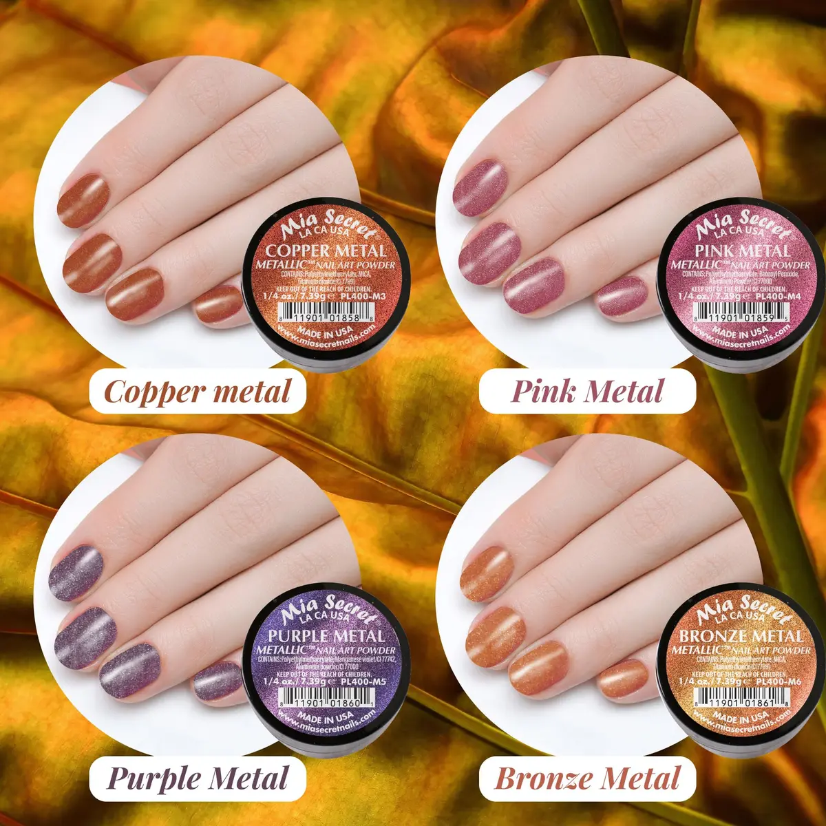 Mia Secret Metallic Nail Acrylic Powder Set of 6 | Salon-Quality, Long-Lasting Finish (70-120 chars) - view 3