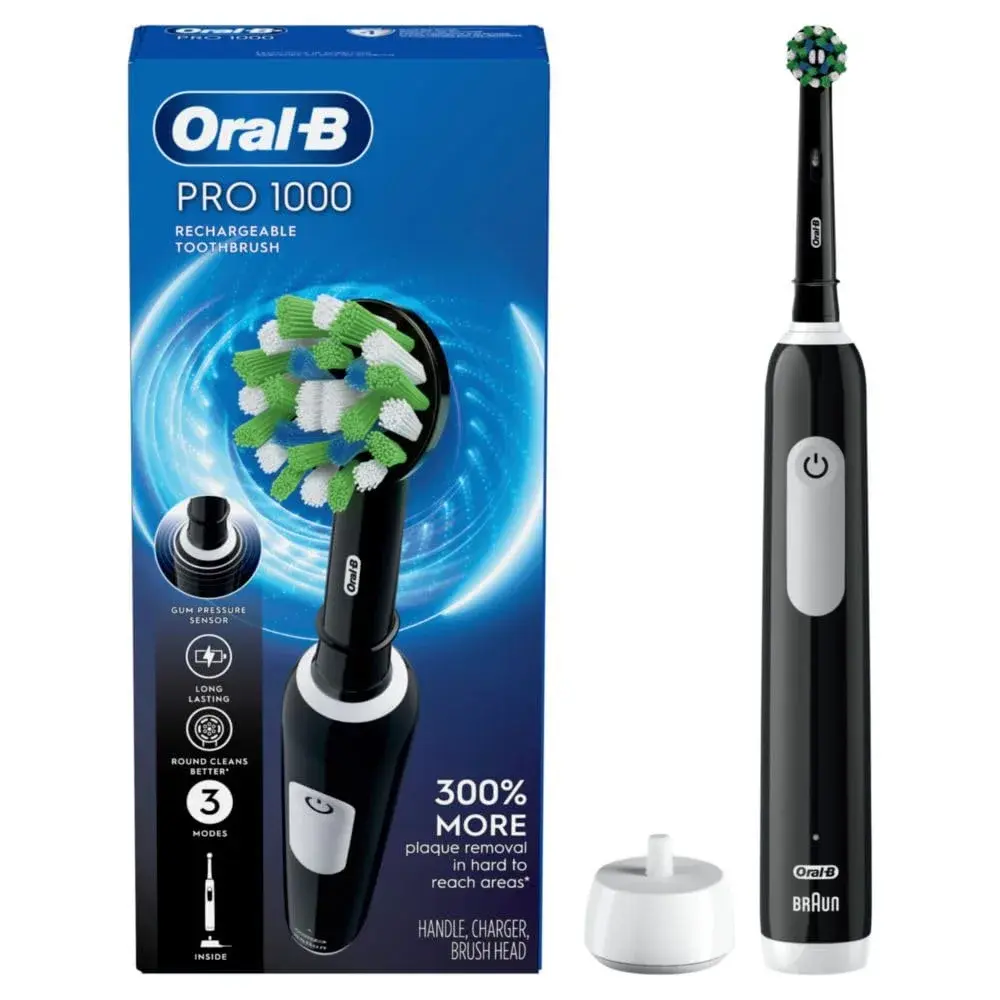 Oral-B Pro 1000 Rechargeable Electric Toothbrush Black 1 Count (Pack of 1) | Dentist-Recommended Cleaning - view 8