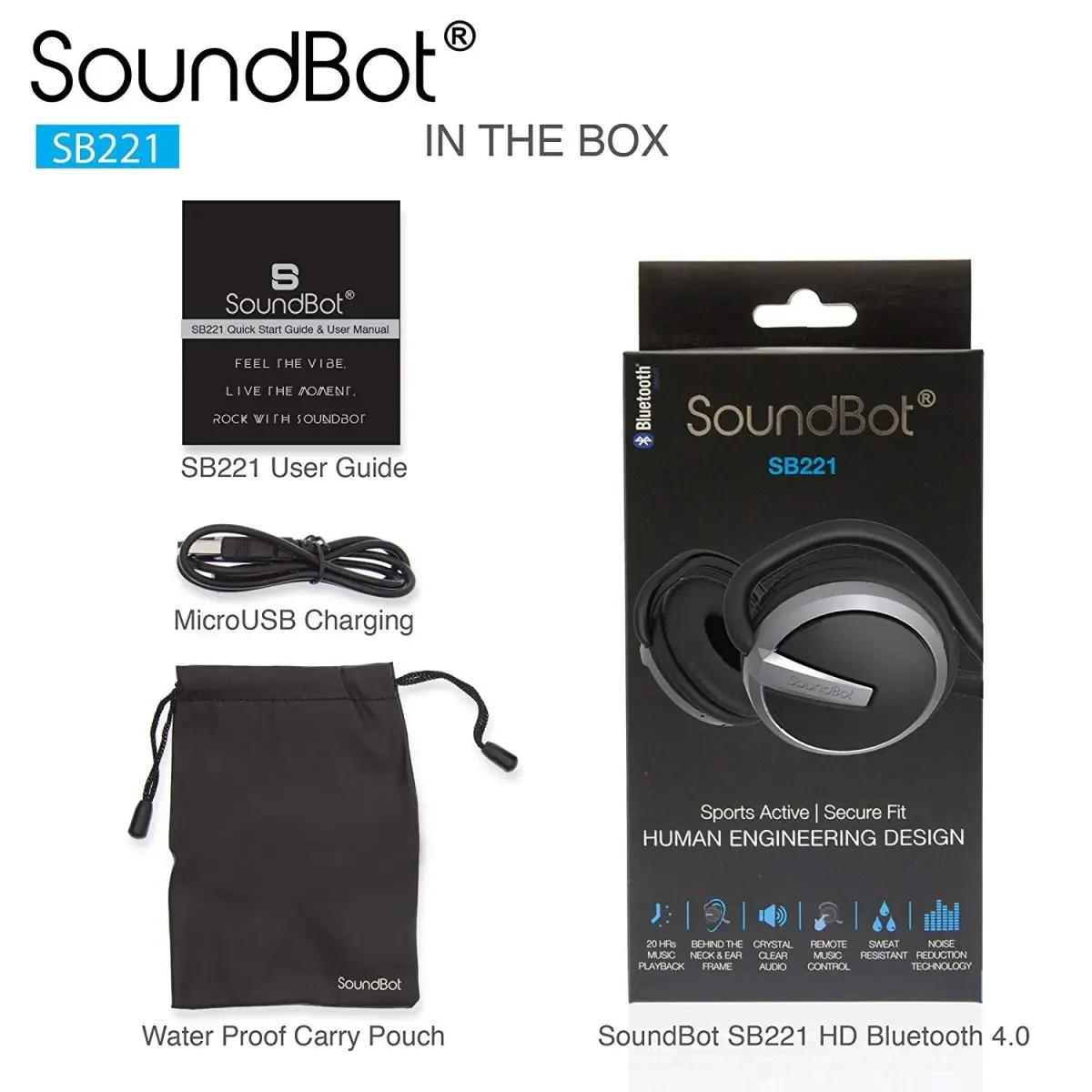 Soundbot SB221 Neckband Bluetooth Headphones | 20-Hour Music, 25-Hour Call Time, Sweat Resistant - view 6