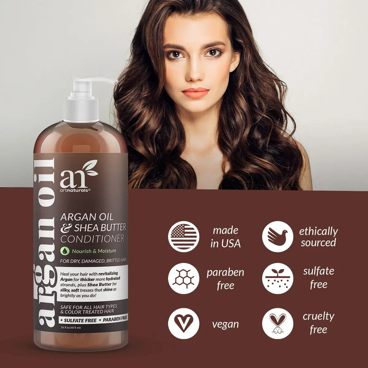 Artnaturals Argan Oil Conditioner 16 fl oz | Restores Shine & Moisture for All Hair Types - view 5