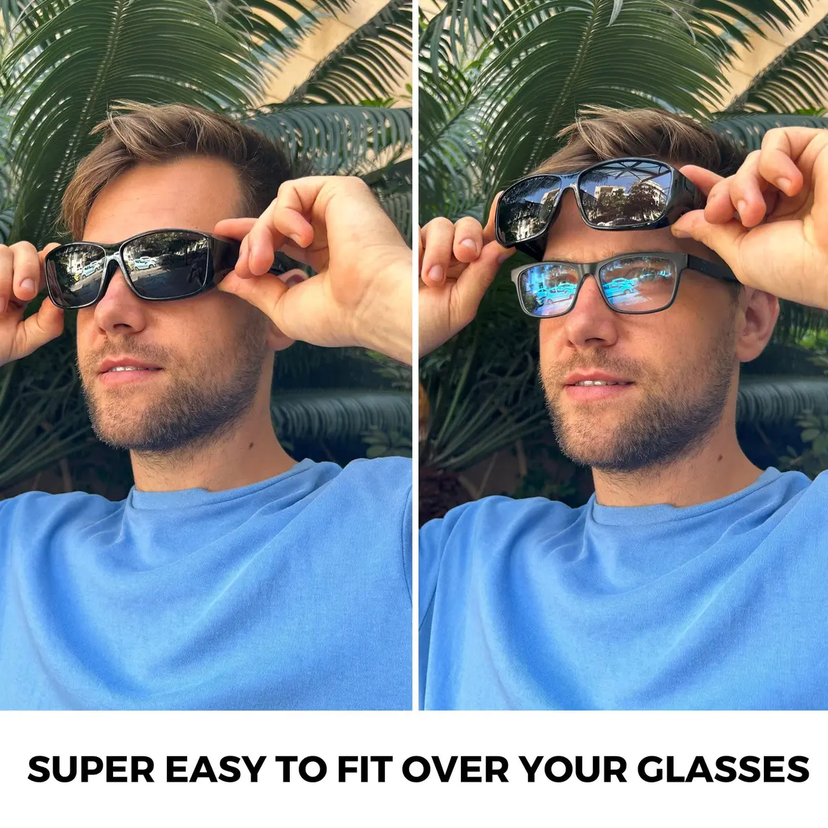 BLUE CUT Fit Over Polarized Sunglasses for Men & Women | 65mm (2.56") Lens Width, 154mm (6.06") Arm Length - view 4