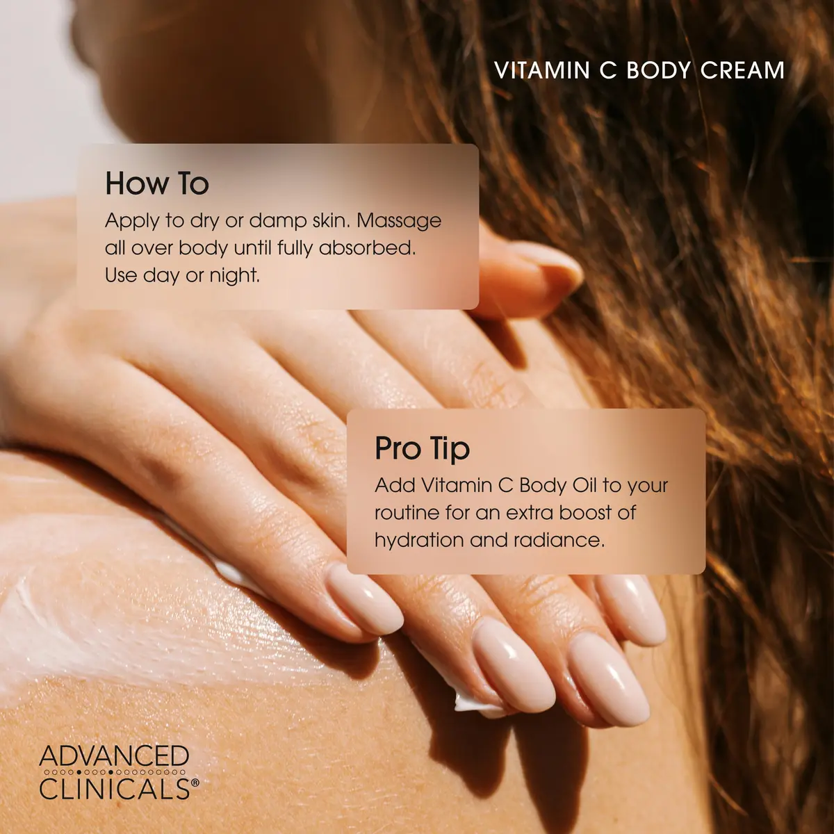 Advanced Clinicals Vitamin C Brightening Body Cream 473ml (16oz) | Visibly Illuminates for Radiant Skin - view 7