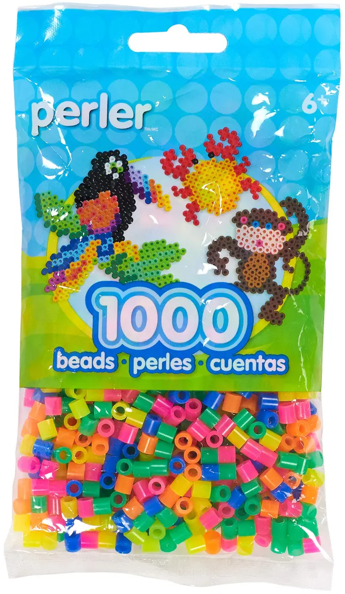 Perler Neon Mix Fuse Beads 1000 Count (Small) | Safe for Ages 6+ | USA-Imported Craft Beads - main product image