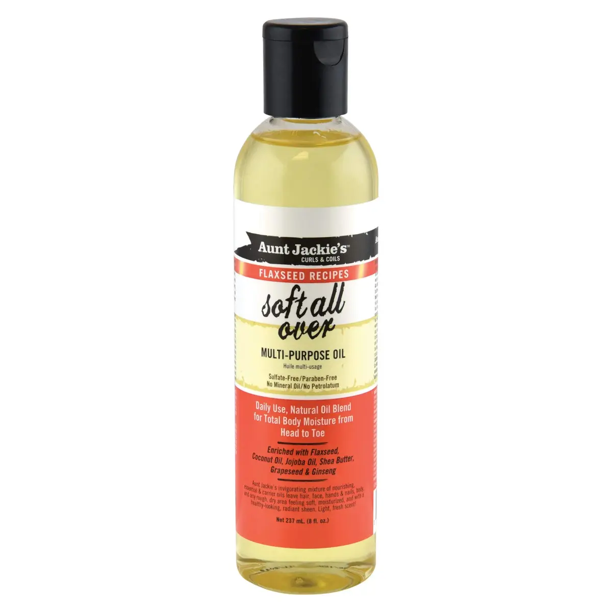 Aunt Jackie's Soft All Over Multi-Use Oil 237ml (8 Fl Oz) | Hair, Skin & Nails Therapy - main product image