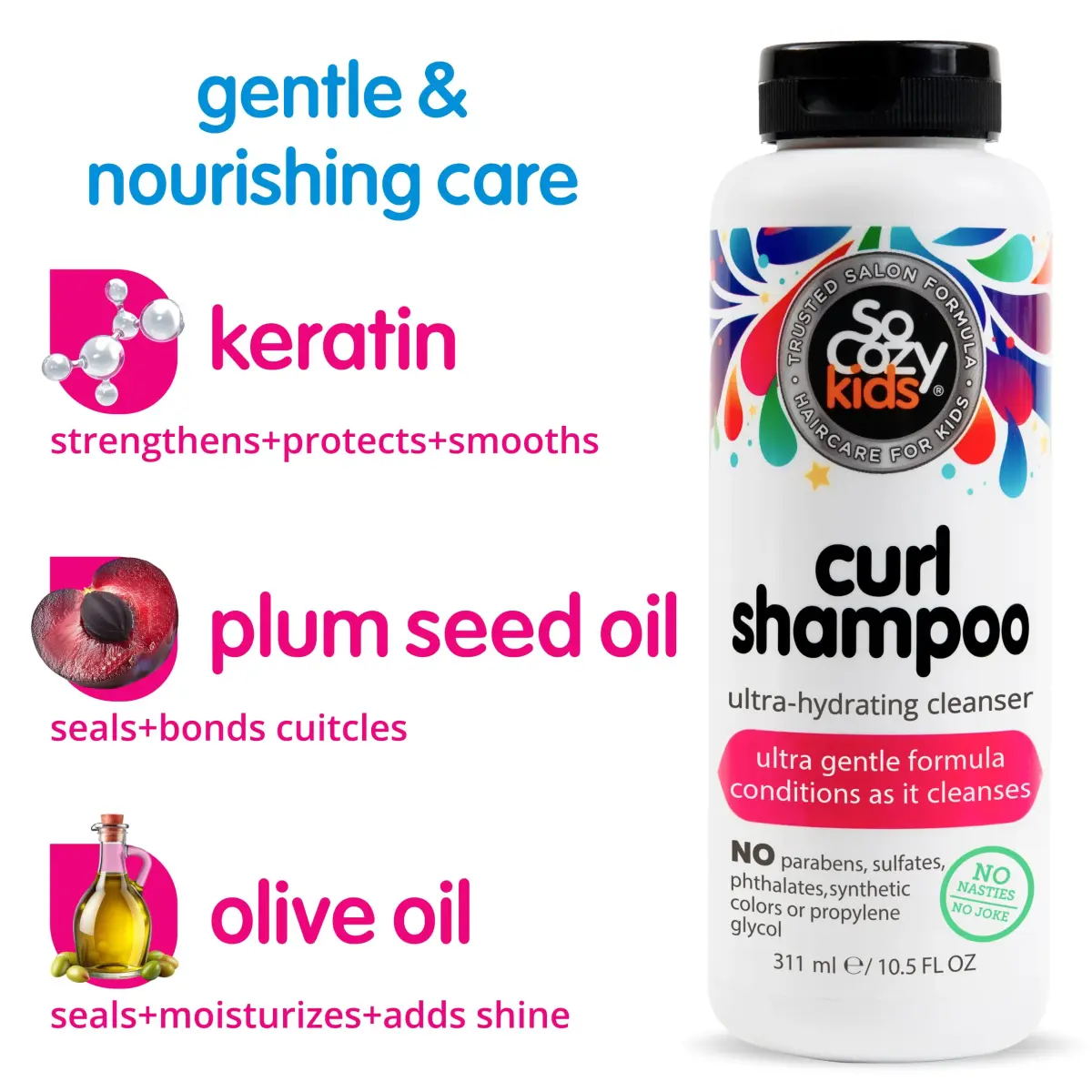 SO COZY Kids Curl Shampoo 311 ml (10.5 Fl Oz) | Gentle Hydration for Curly Hair - view 3