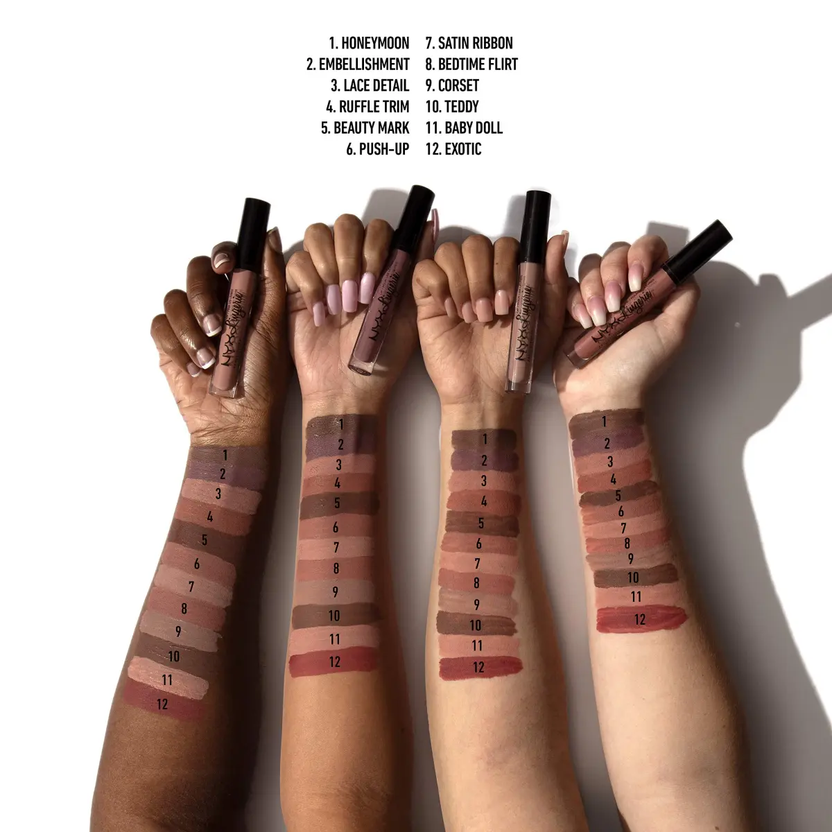NYX PROFESSIONAL MAKEUP Lip Lingerie Matte Liquid Lipstick - Teddy (Warm Rich Brown), 3.4ml - view 3