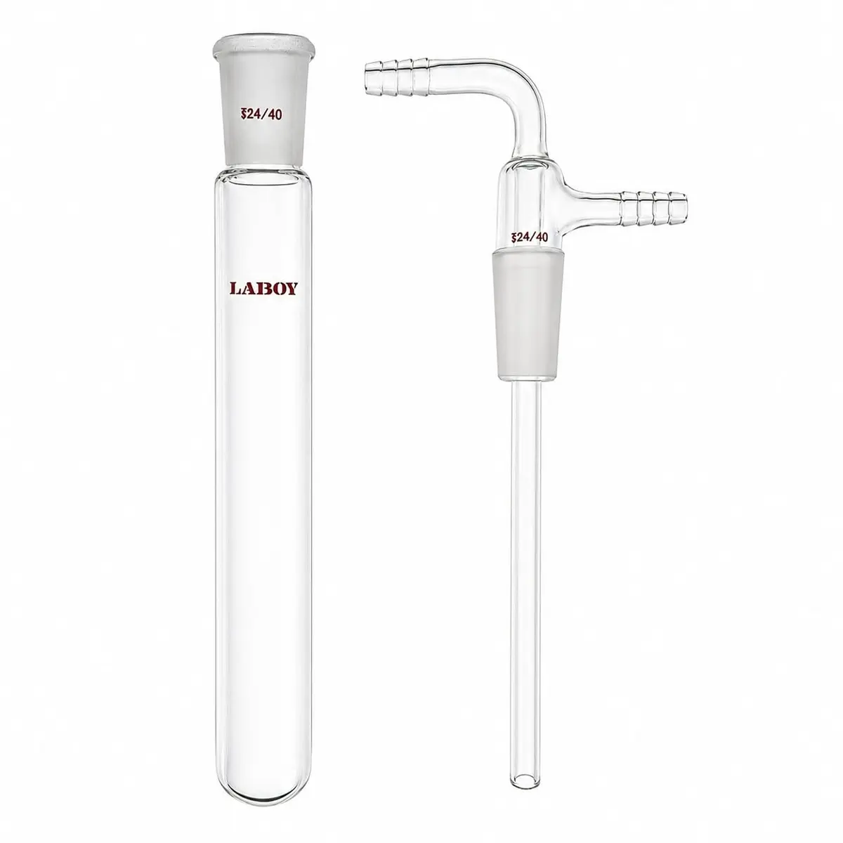 Laboy Two-Piece Vacuum Cold Trap 24/40 Joint 200mm | Borosilicate Glass, 10mm Barbs - view 5