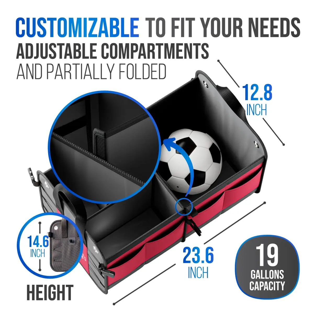 Starling's Car Trunk Organizer Large | Collapsible Waterproof Cargo Storage Box for SUV & Truck - view 5