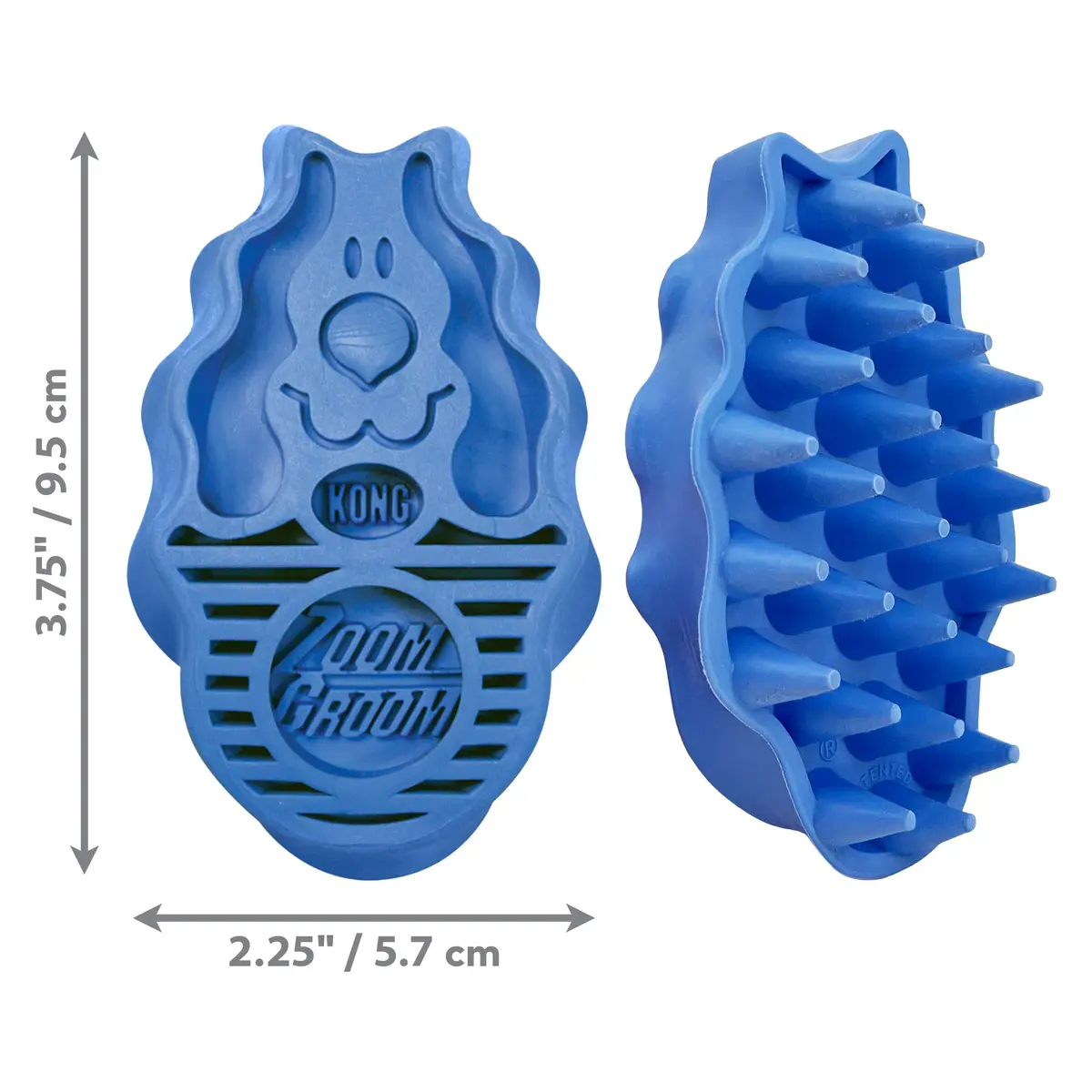 KONG ZoomGroom Dog Brush Blue | Massages Skin & Stimulates Oil Production - view 4
