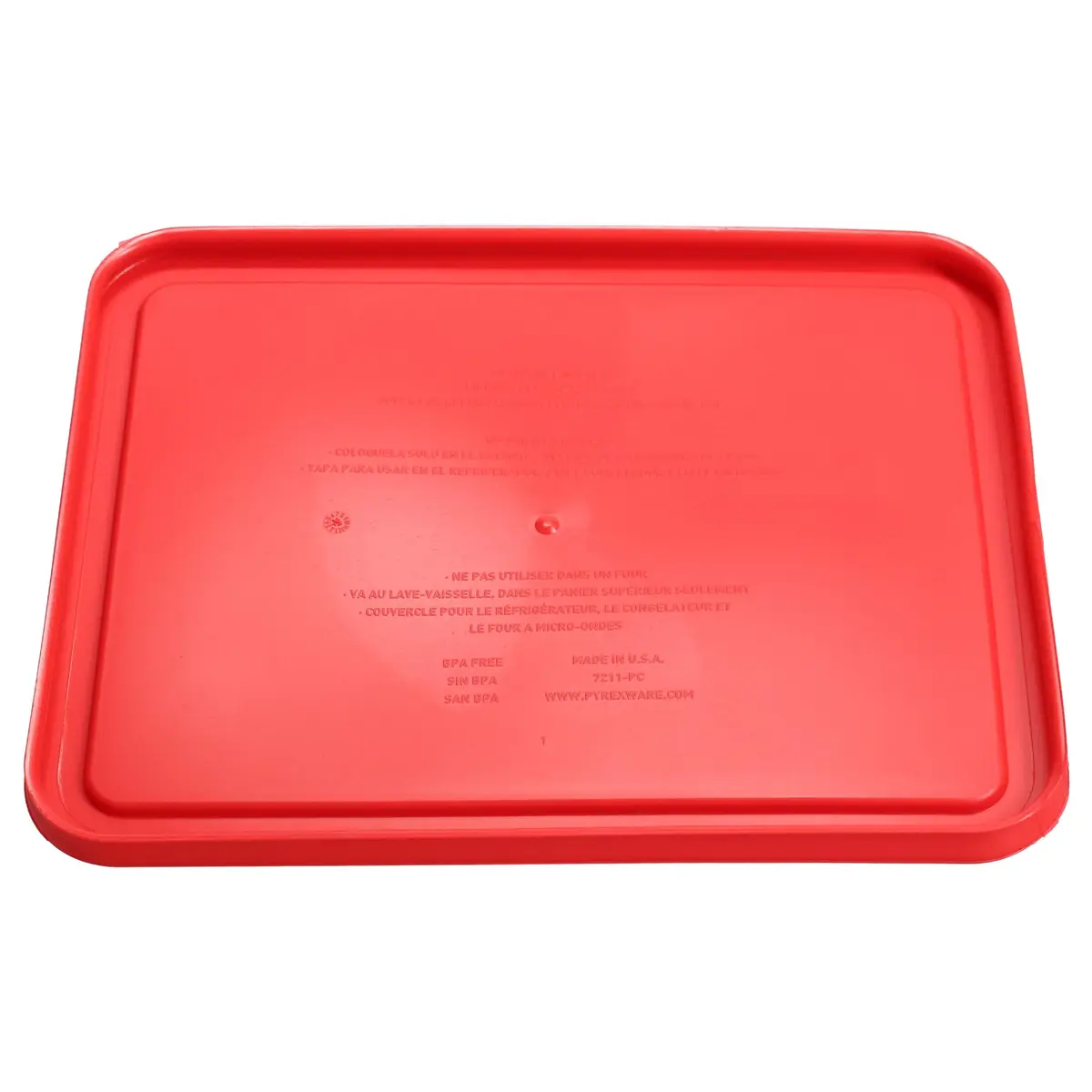 Pyrex 7211-PC 6-Cup Red Food Storage Replacement Lid | Made in USA, Dishwasher Safe - view 4