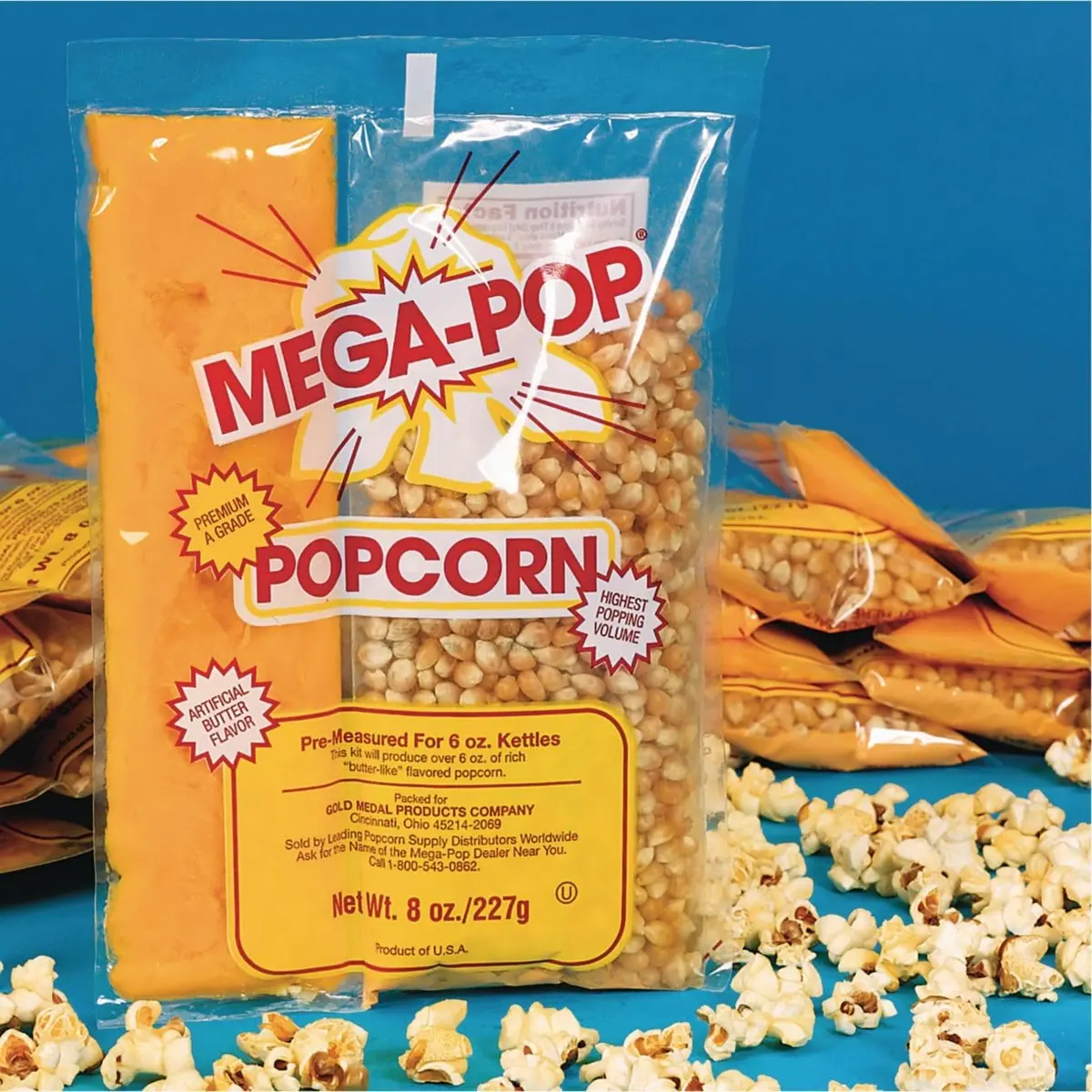 Gold Medal Mega Pop Butter Corn/Oil/Salt Kits 36 Count (Pack of 1) | 8 oz. Pouch, Salted, Plastic - view 2