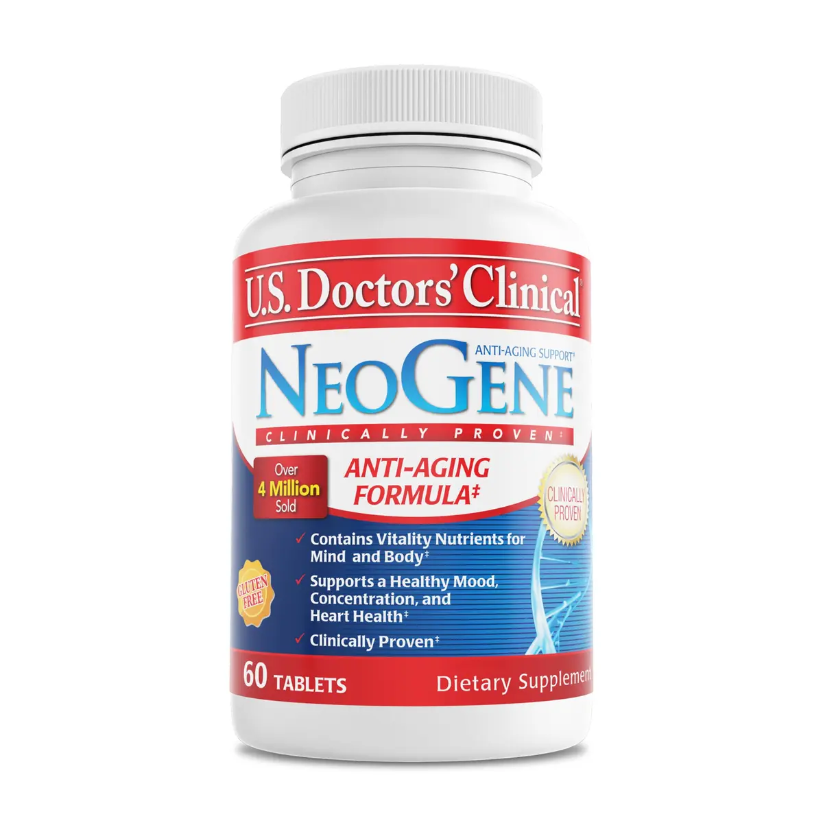 U.S.DOCTORS'CLINICAL NeoGene GH3 Healthy Aging Supplement 60 Tablets | Supports Mind & Body Vitality - main product image