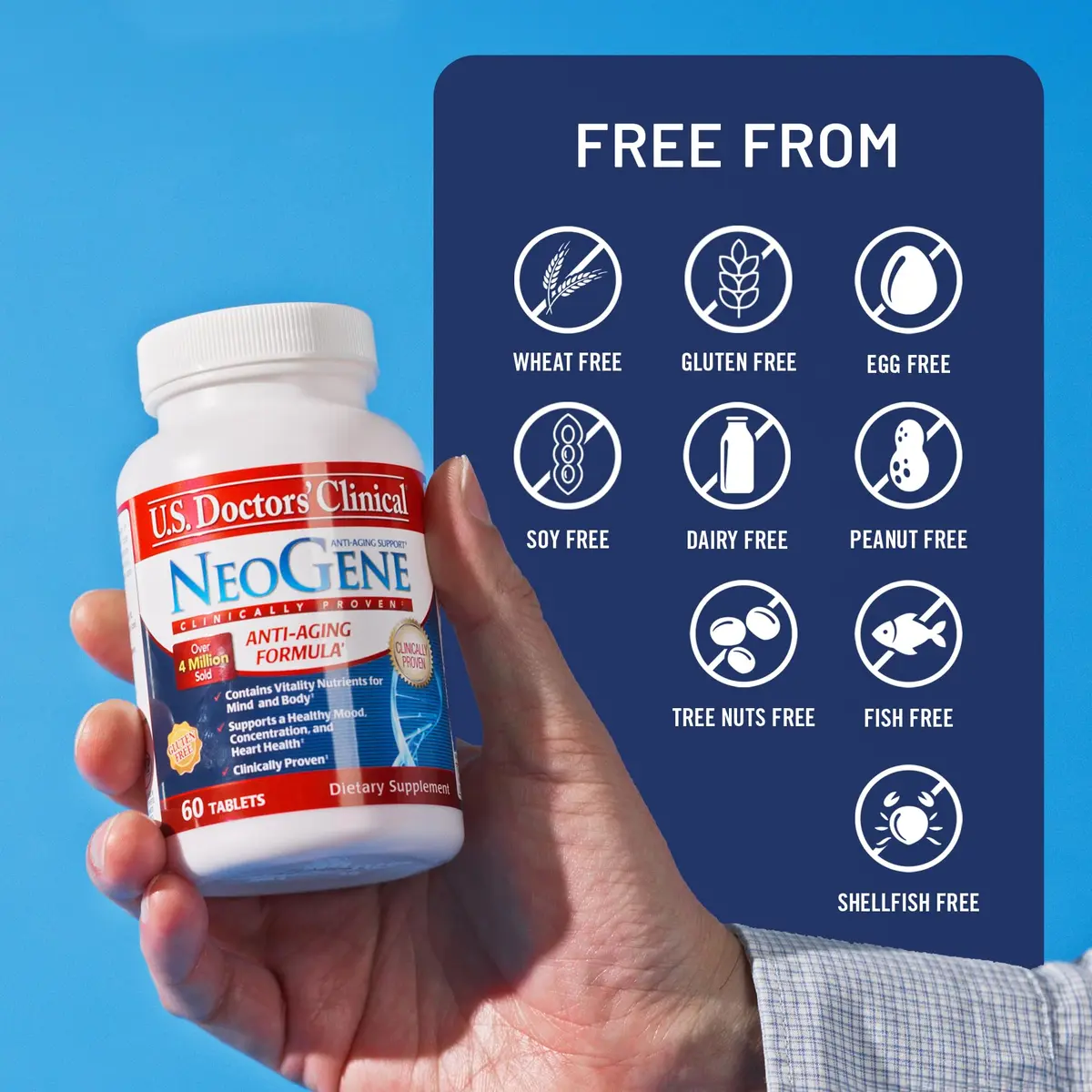 U.S.DOCTORS'CLINICAL NeoGene GH3 Healthy Aging Supplement 60 Tablets | Supports Mind & Body Vitality - view 4