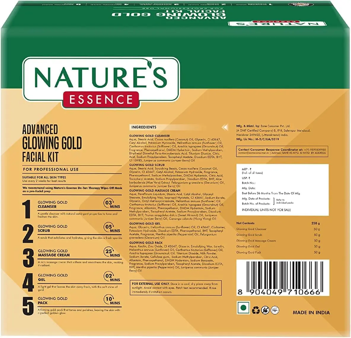NATURES ESSENCE Ravishing Gold Kit 250g | Deep Cleansing & Skin Shine - view 3