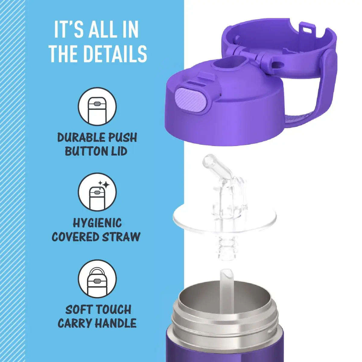 THERMOS FUNTAINER Water Bottle with Straw, 12oz (355ml) | Keeps Drinks Cold Up to 12 Hours - view 4