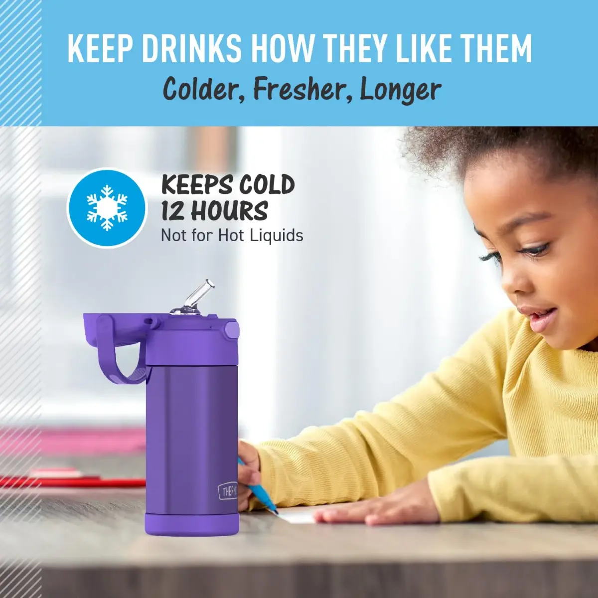 THERMOS FUNTAINER Water Bottle with Straw, 12oz (355ml) | Keeps Drinks Cold Up to 12 Hours - view 5